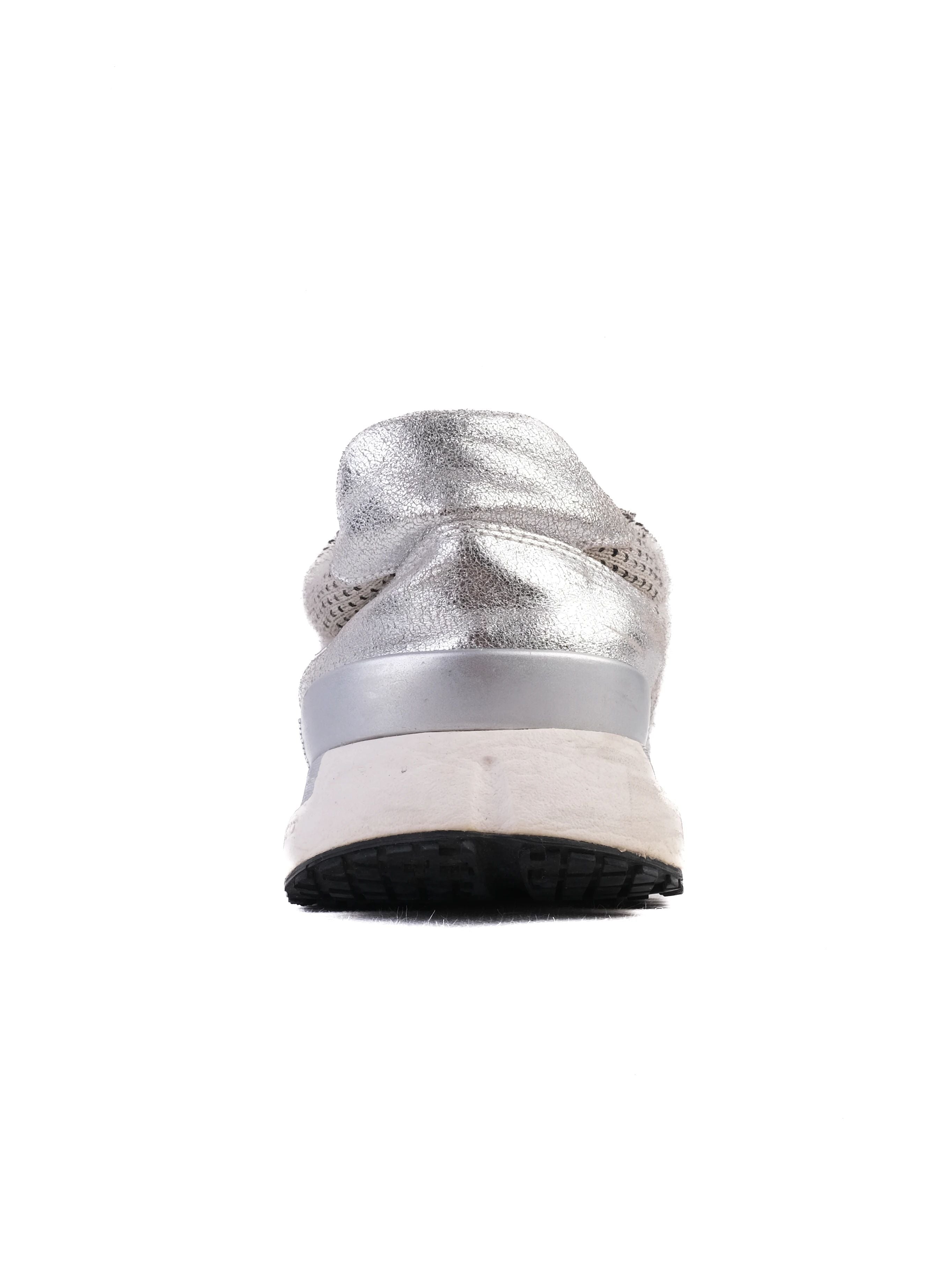 Excellent Brunello Cucinelli Gray Sneakers Size 38 Metallic Design