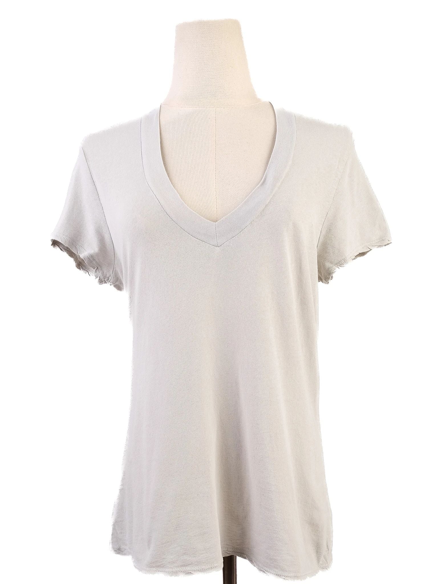 Excellent Standard James Perse Gray Cotton V-Neck T-Shirt Size S