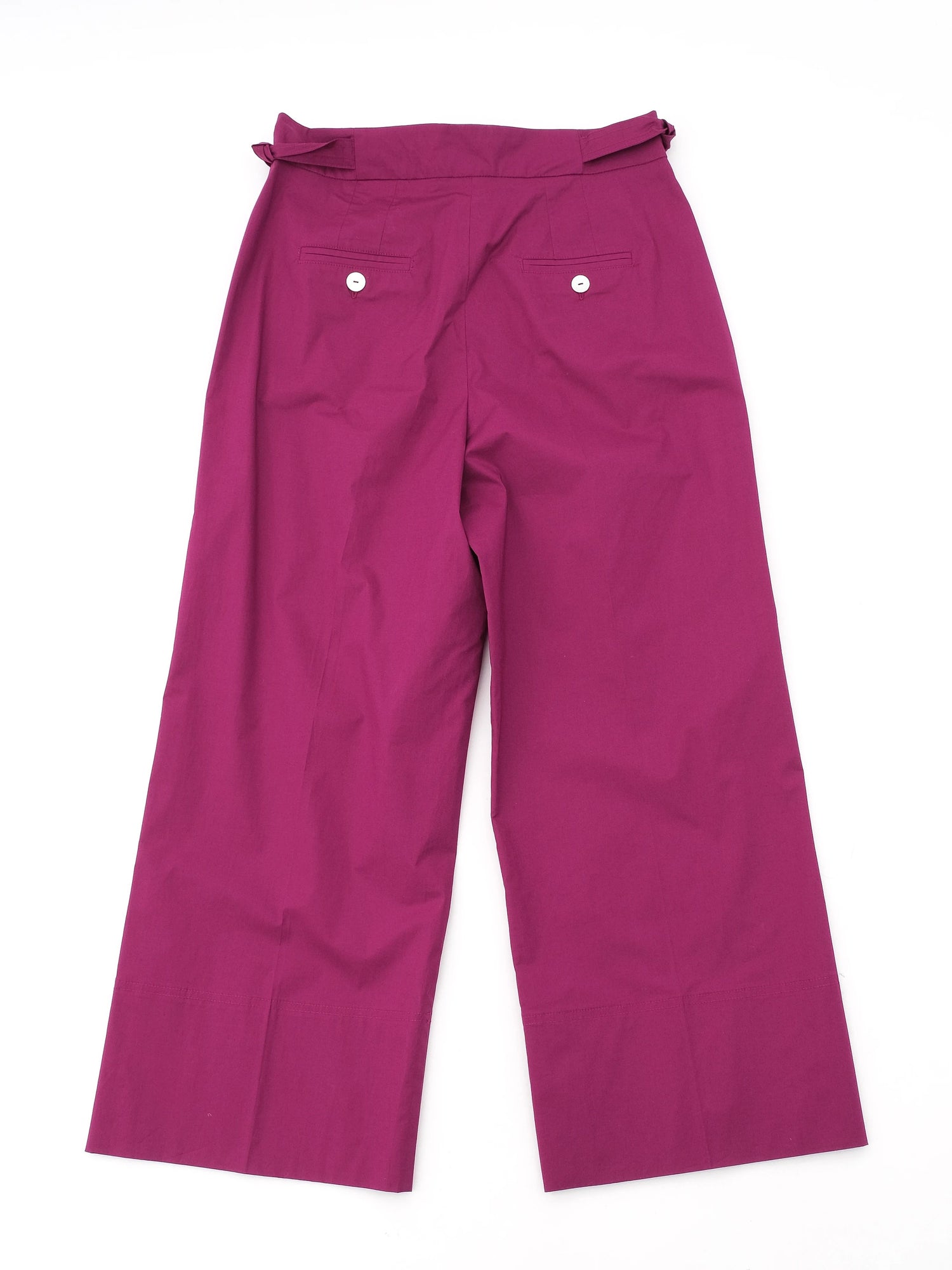 Excellent Marella Magenta Wide-Leg Pants XL with Bow Detail