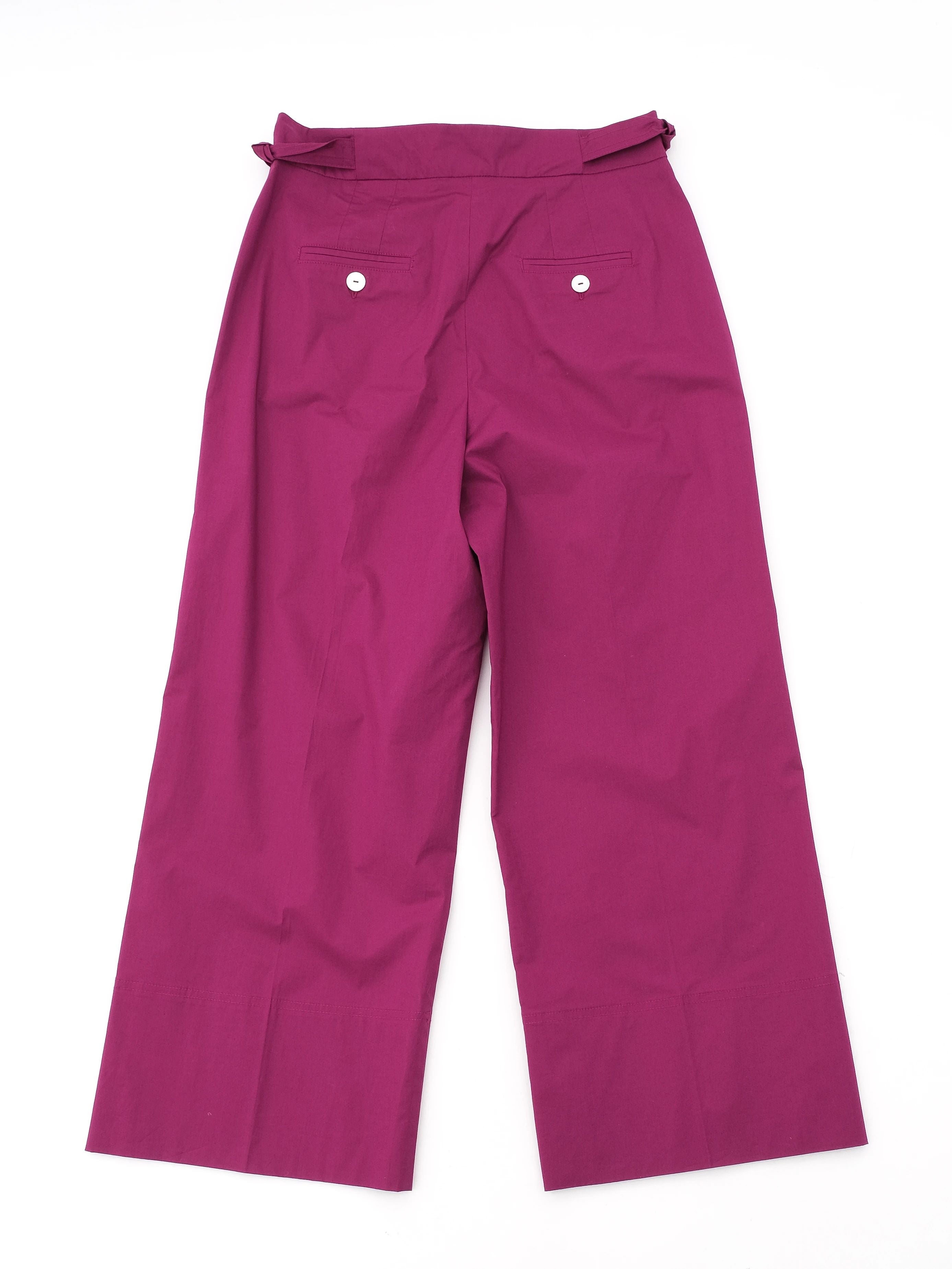 Excellent Marella Magenta Wide-Leg Pants XL with Bow Detail