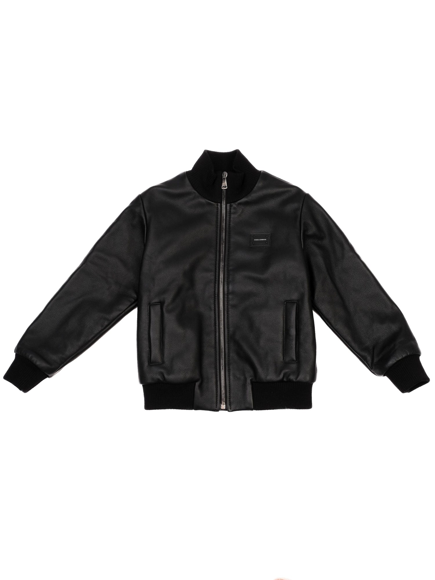 Perfect Dolce Gabbana Black Leather Jacket for Kids Size 6
