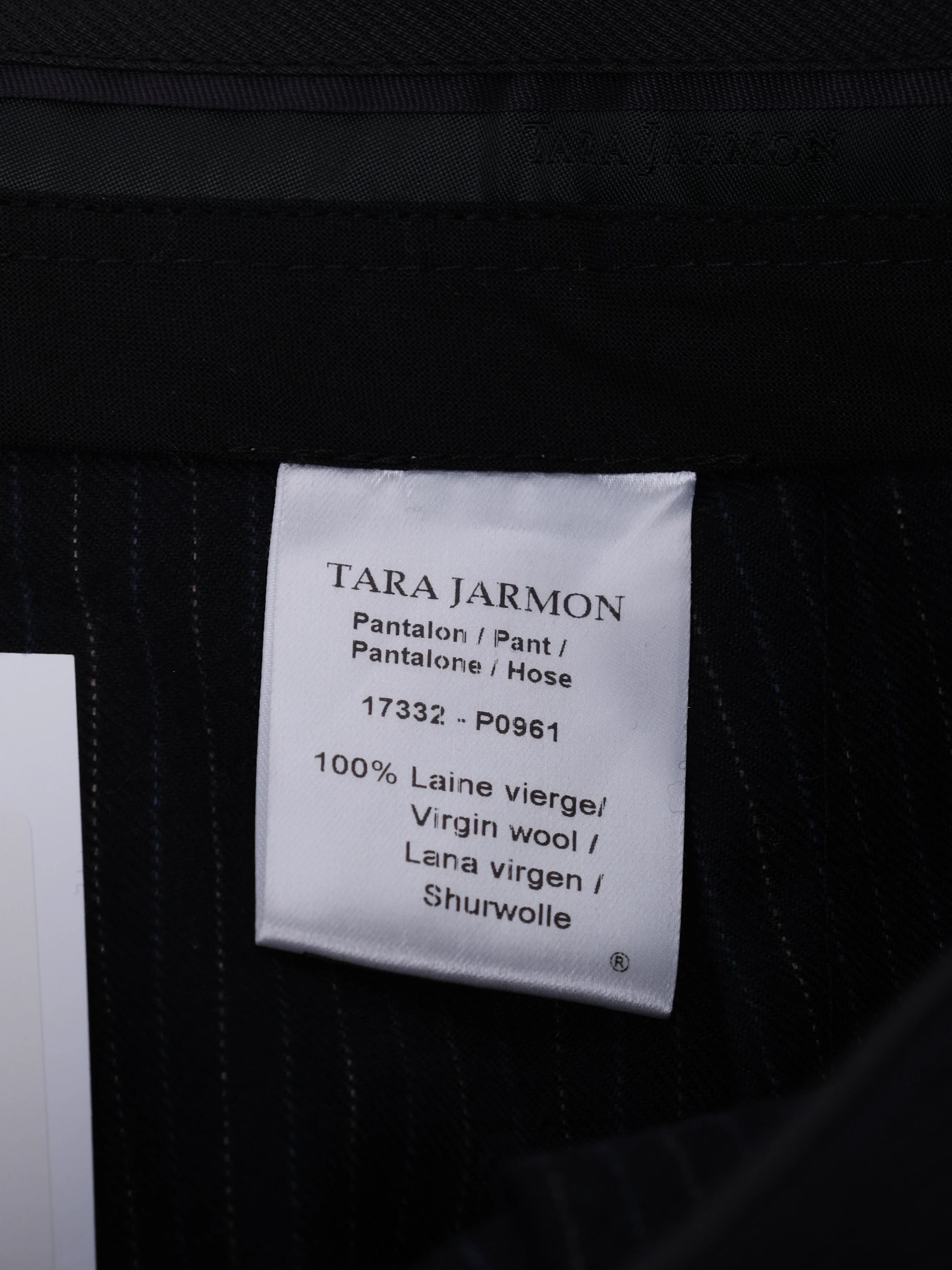 Excellent Tara Jarmon Blue Wool Pants Size S Pinstriped Design