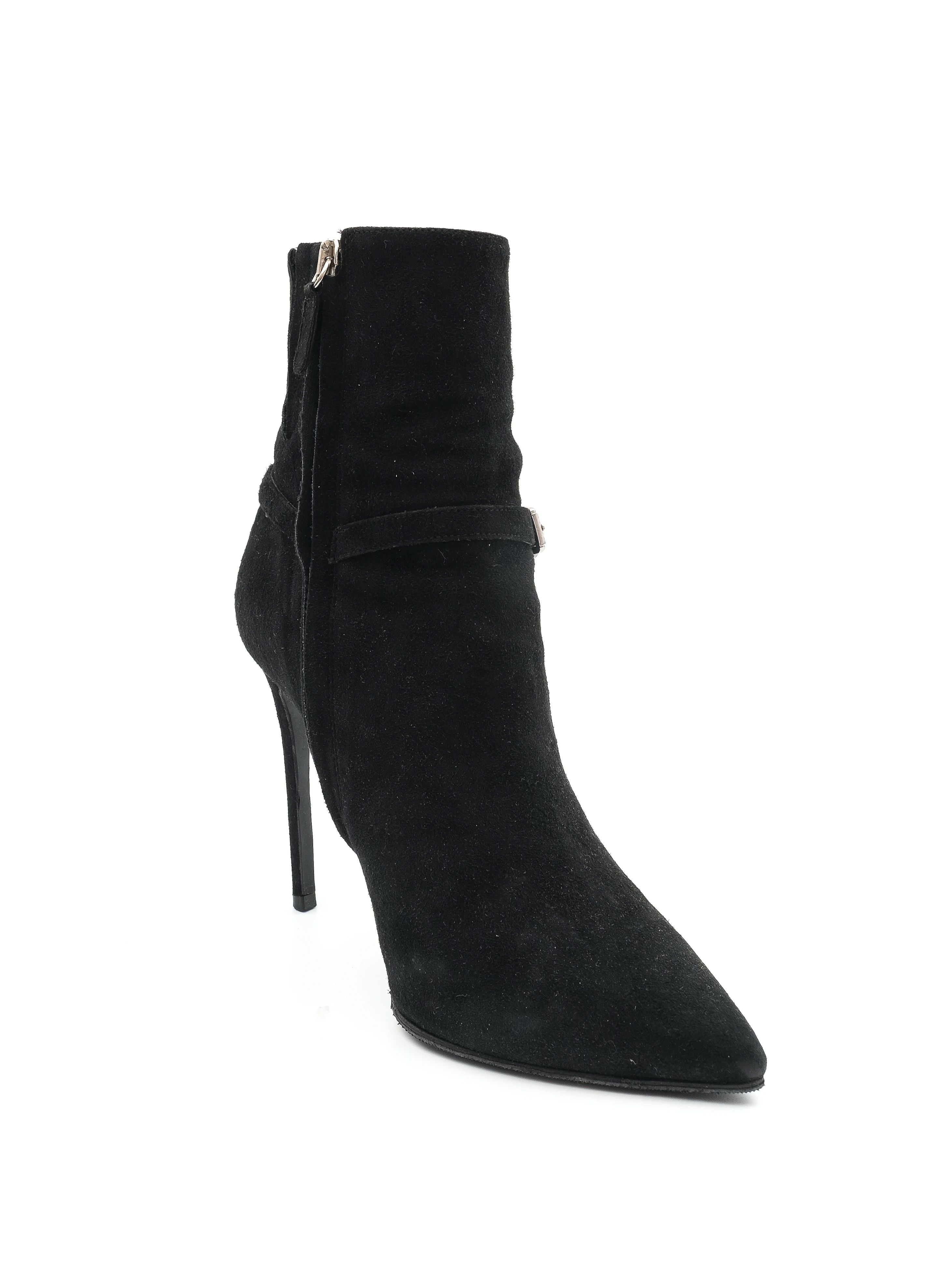 NEW Barbara Bui Black Genuine Suede Ankle Boot Size 37.5