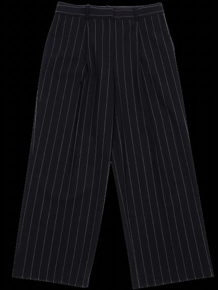 Excellent Theory Black Pinstripe Trousers Size S Wool