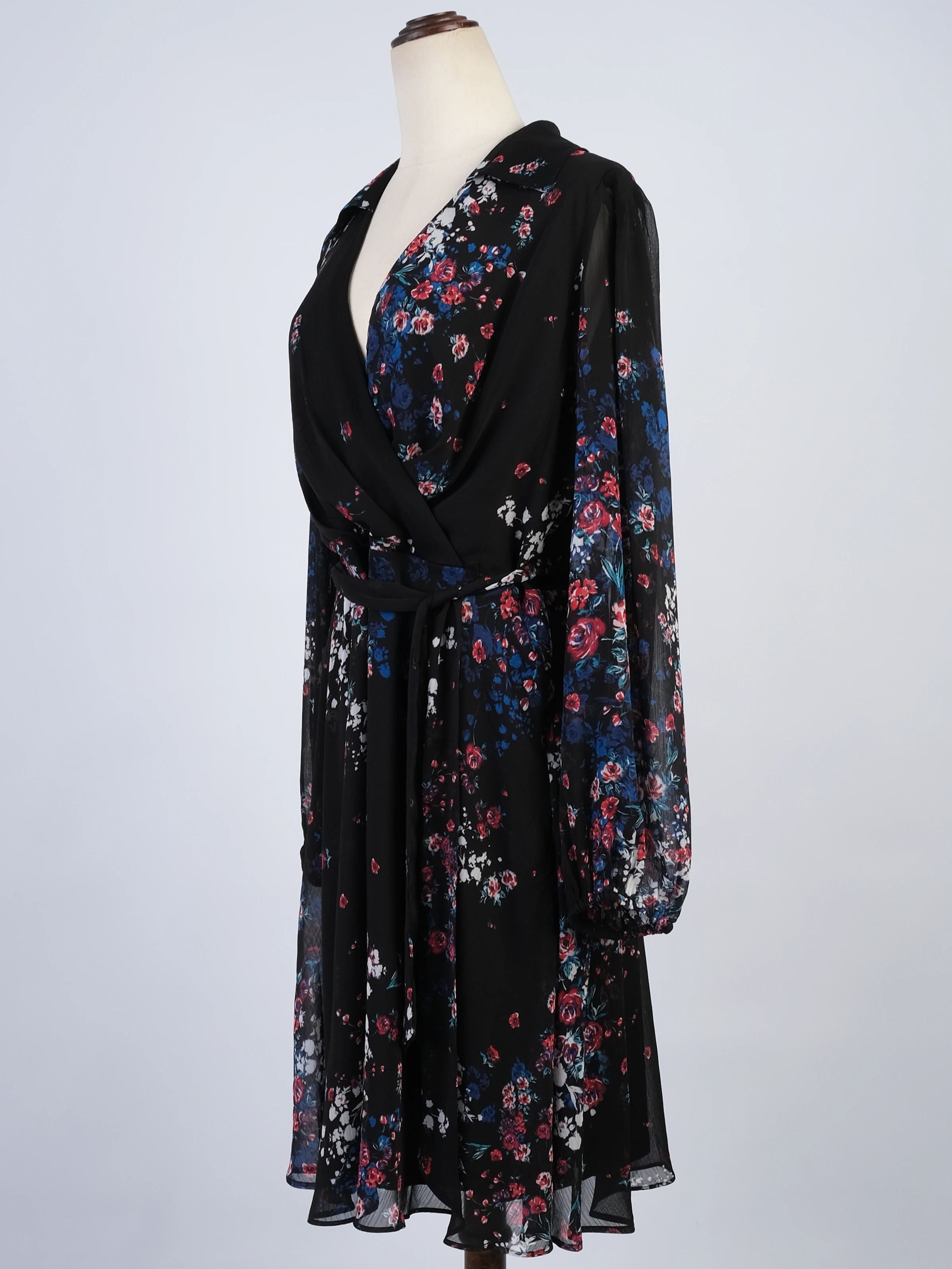 NEW DKNY Black Floral Print Dress Size N/A