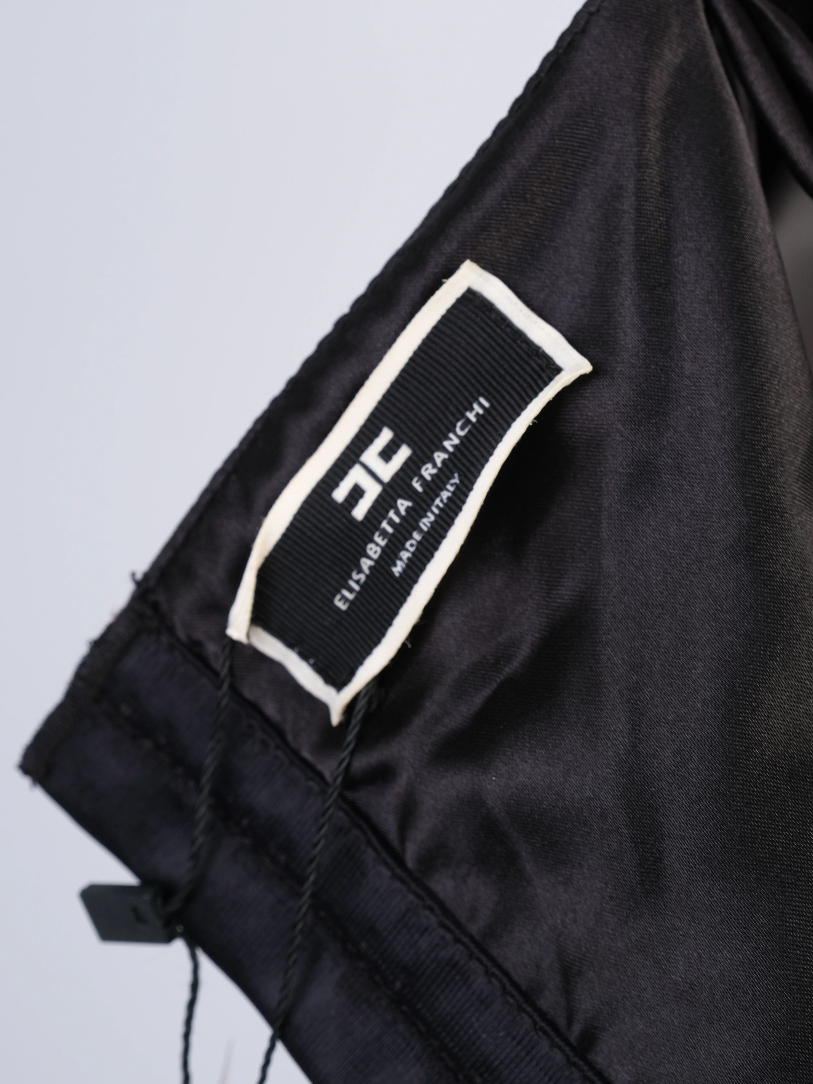 NEW Elisabetta Franchi Black Plaid Dress with Bow Size M