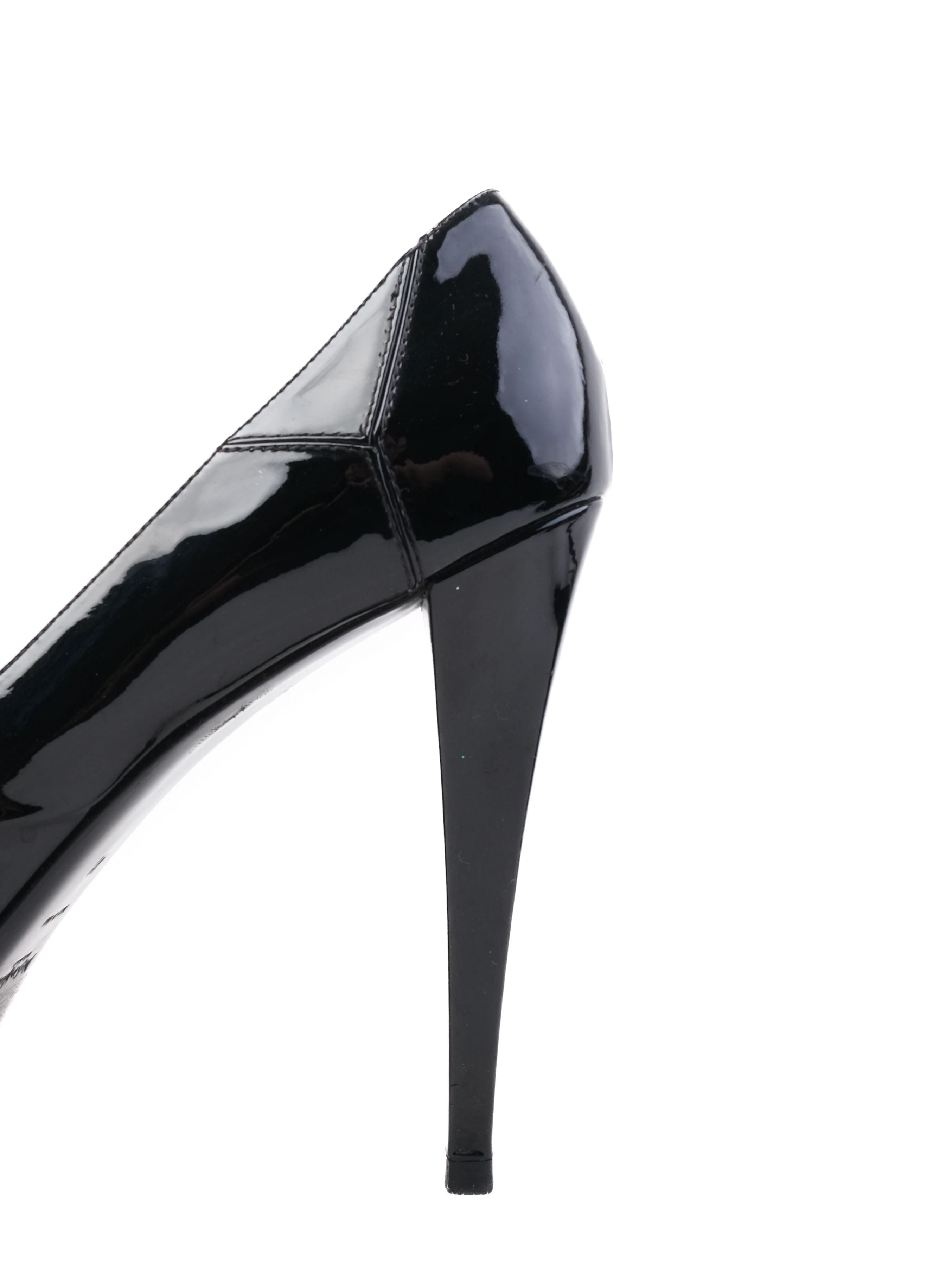 Excellent Yves Saint Laurent Black Leather High Heels Size 41