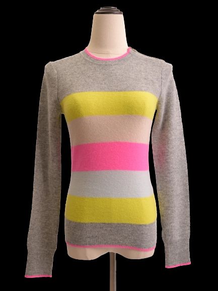 Excellent Ted Baker Grey Wool Sweater Size S with Colorful Stripes
