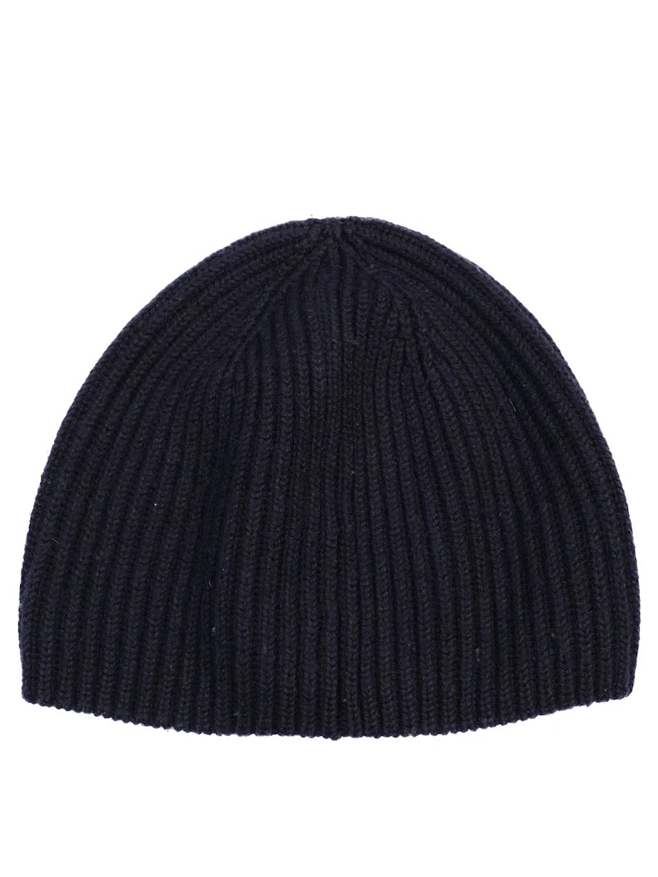 Excellent Moncler Kids Blue Wool Beanie Hat Size 4 with Logo