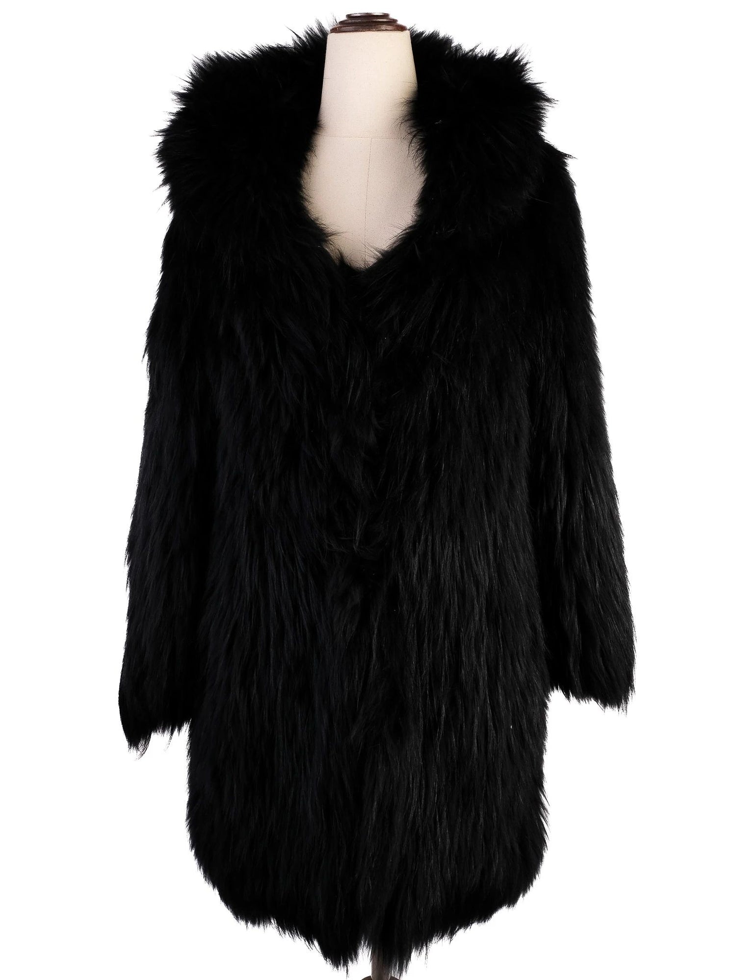 Excellent Isabel Marant Black Faux Fur Coat for Women