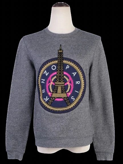 Excellent Kenzo Paris Gray Cotton Sweatshirt Size M Women&