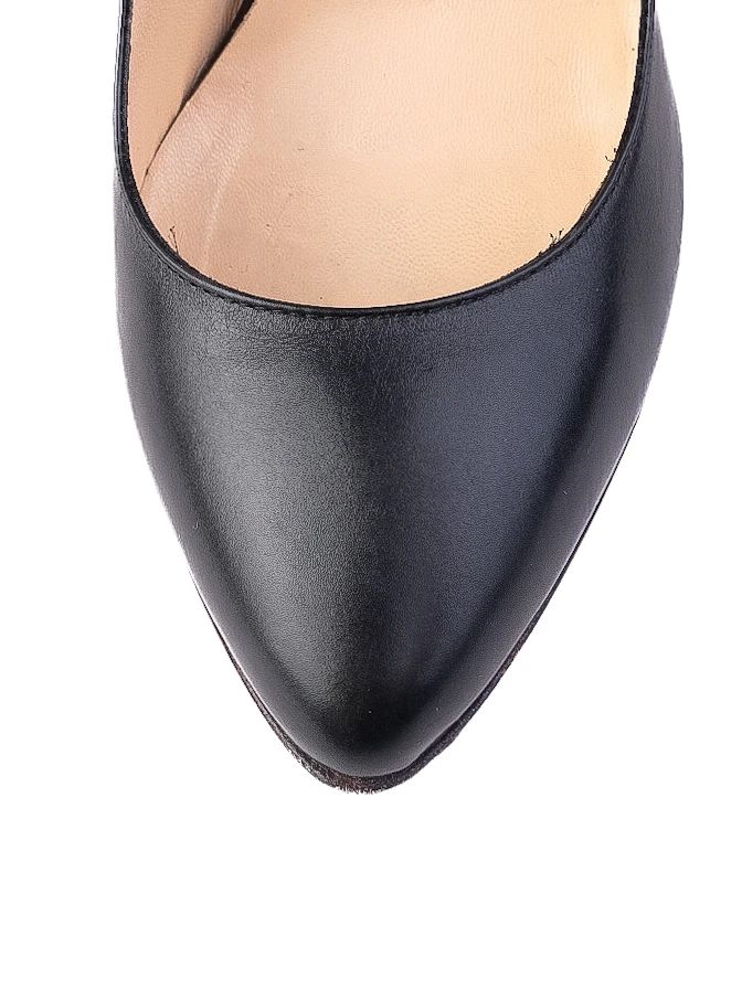 Excellent Elisabetta Franchi Black Leather High Heels Size 38