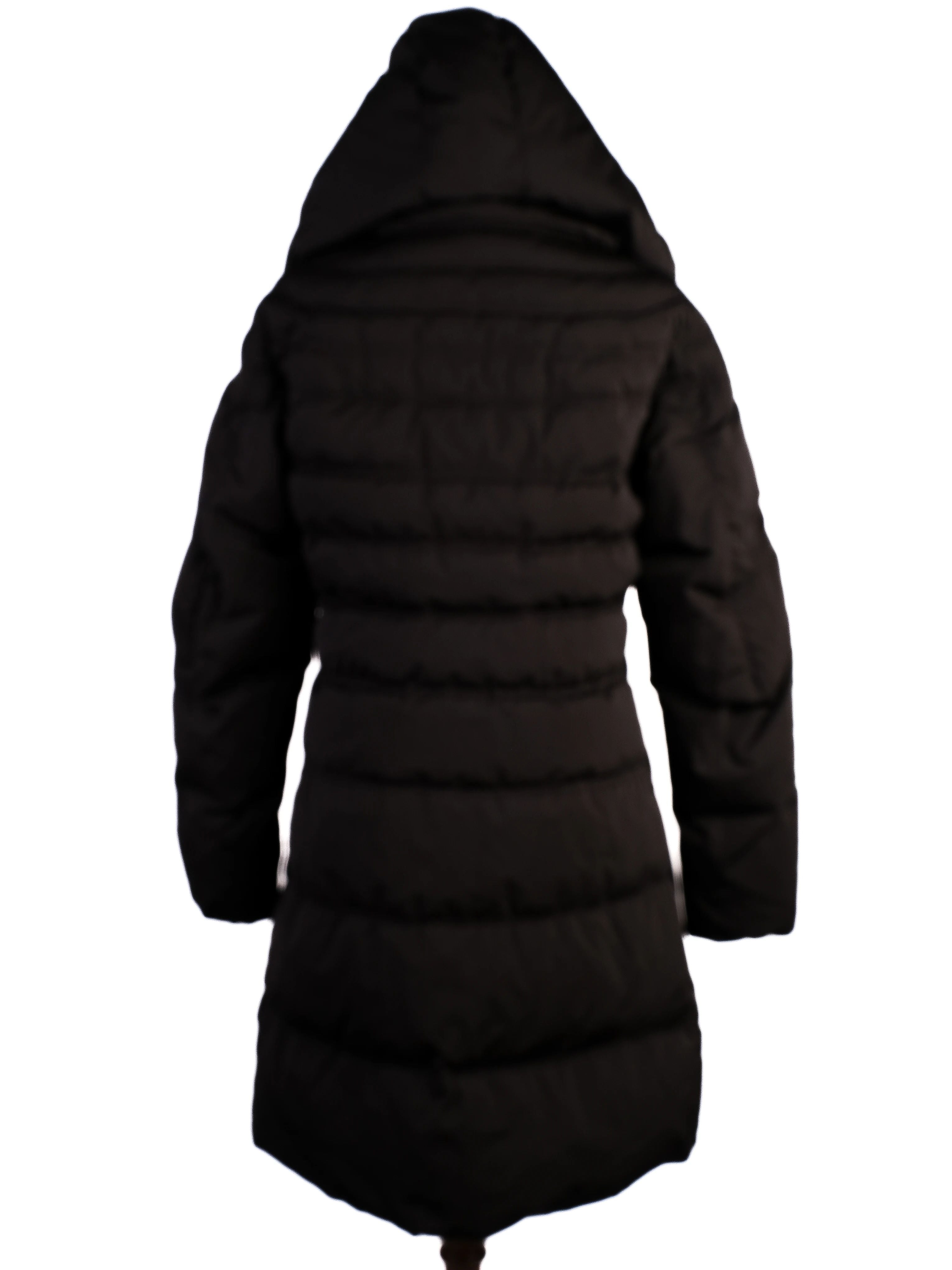 Excellent Moncler Black Puffer Coat with Hood Size L