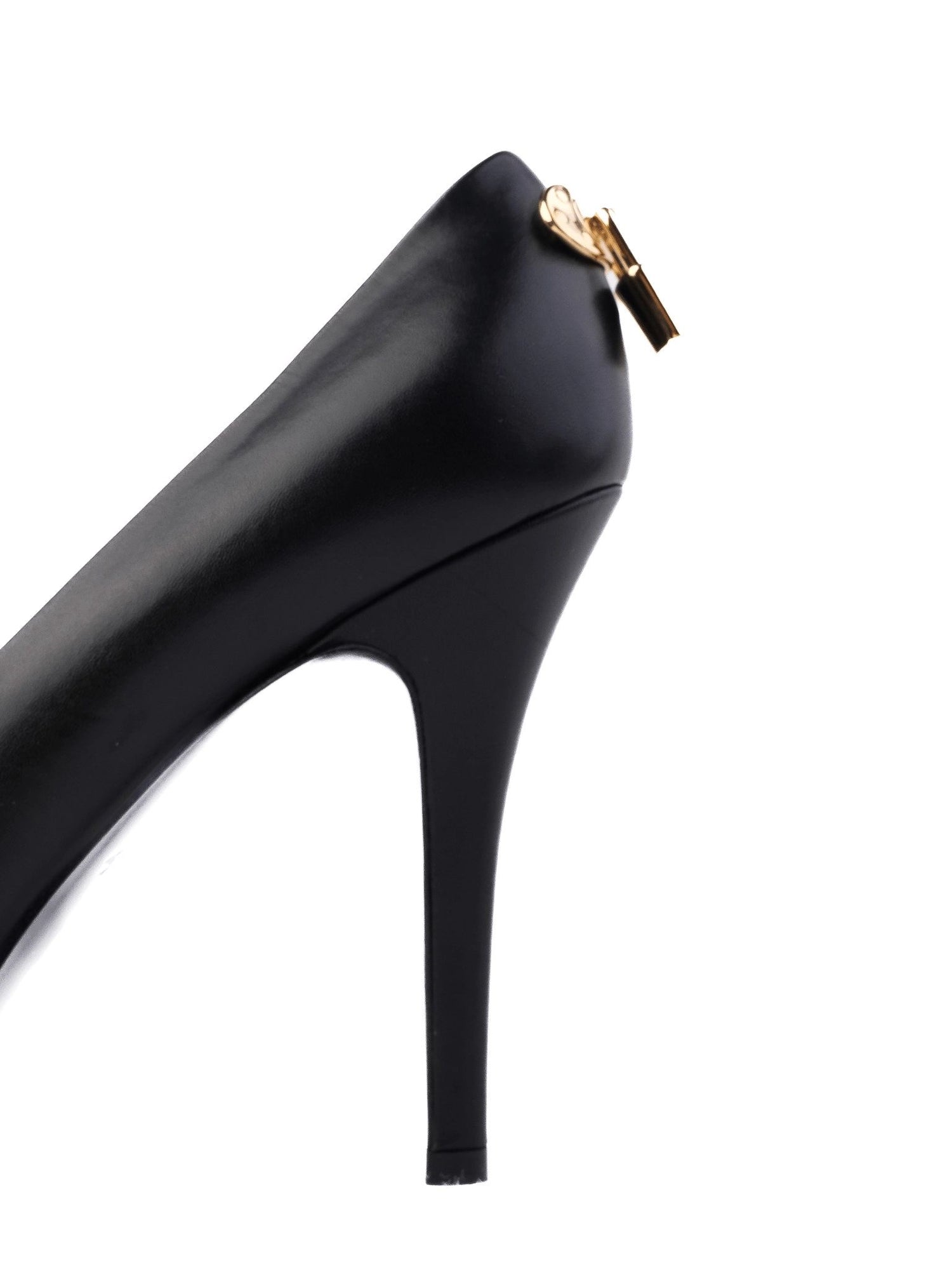 NEW Louis Vuitton Black Leather High-Heeled Shoes Size 38
