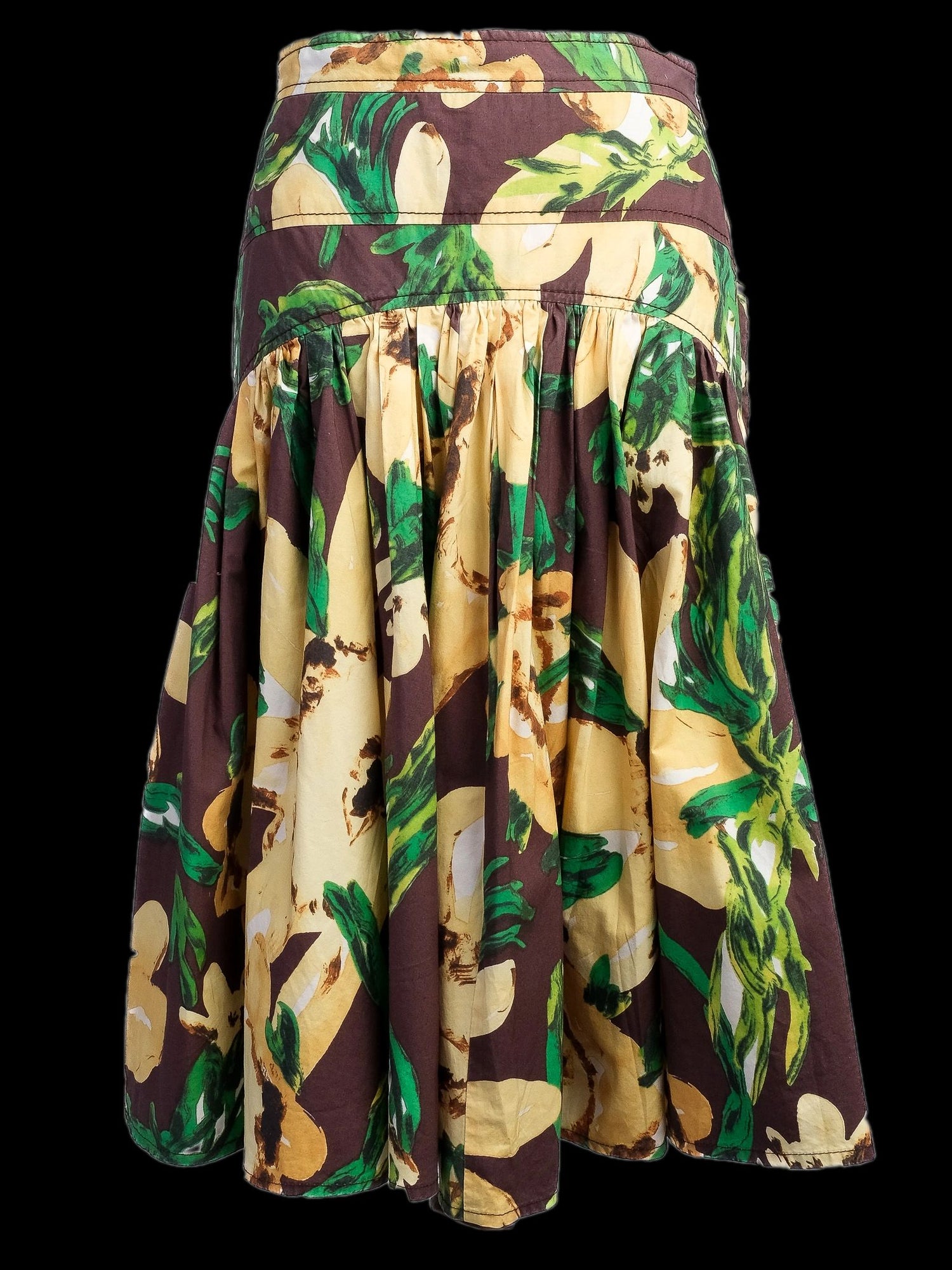 Excellent Moschino Floral Skirt Combined Cotton Size M