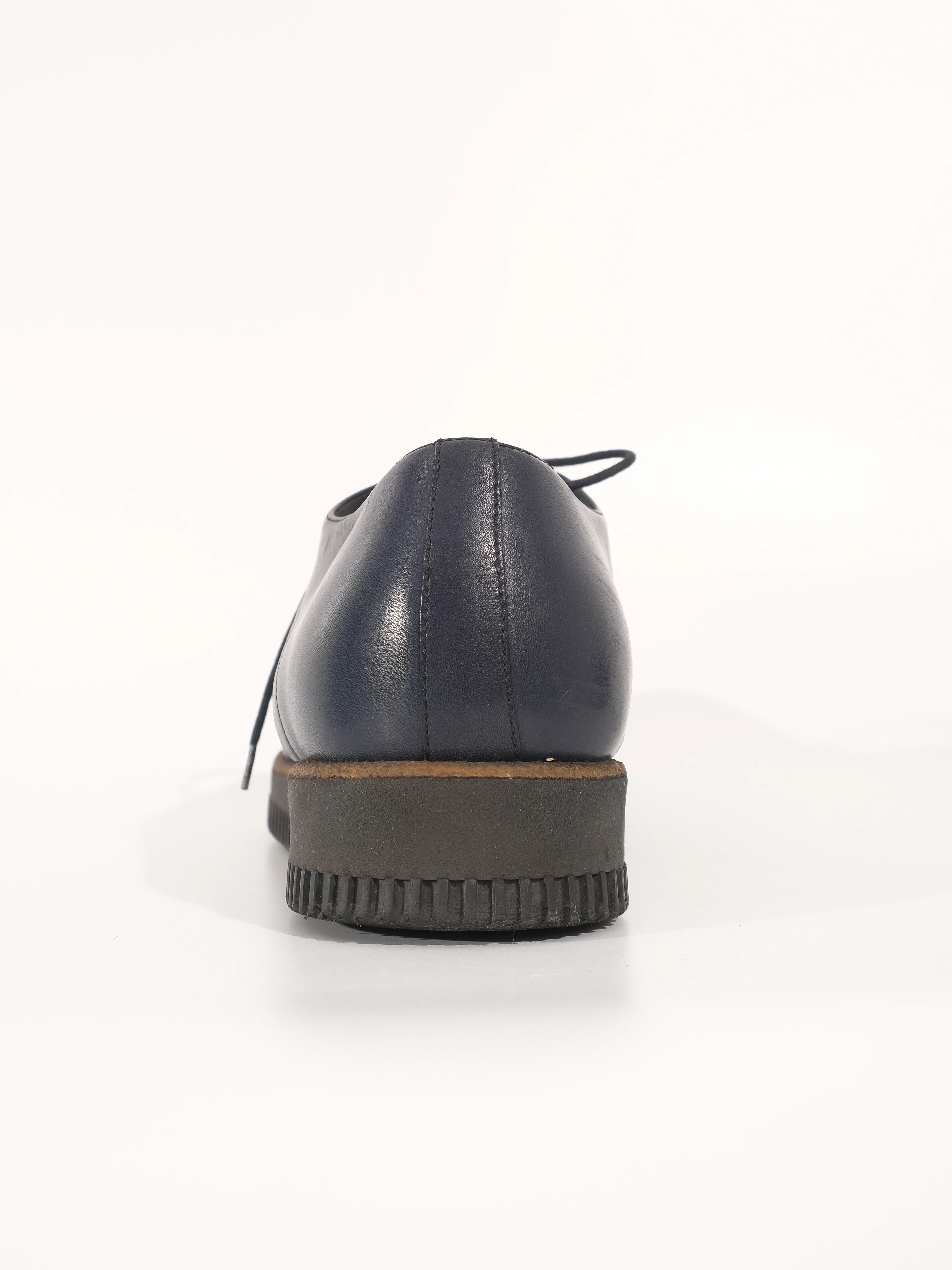 Perfect Lanvin Blue Leather Lace-Up Shoes Size 42 for Men