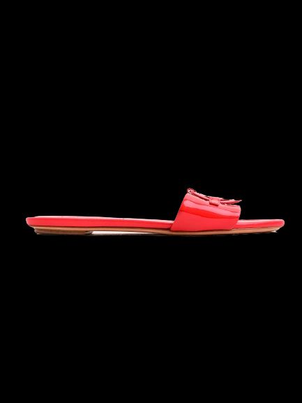 Excellent Ralph Lauren Red Leather Flat Sandals Size 37