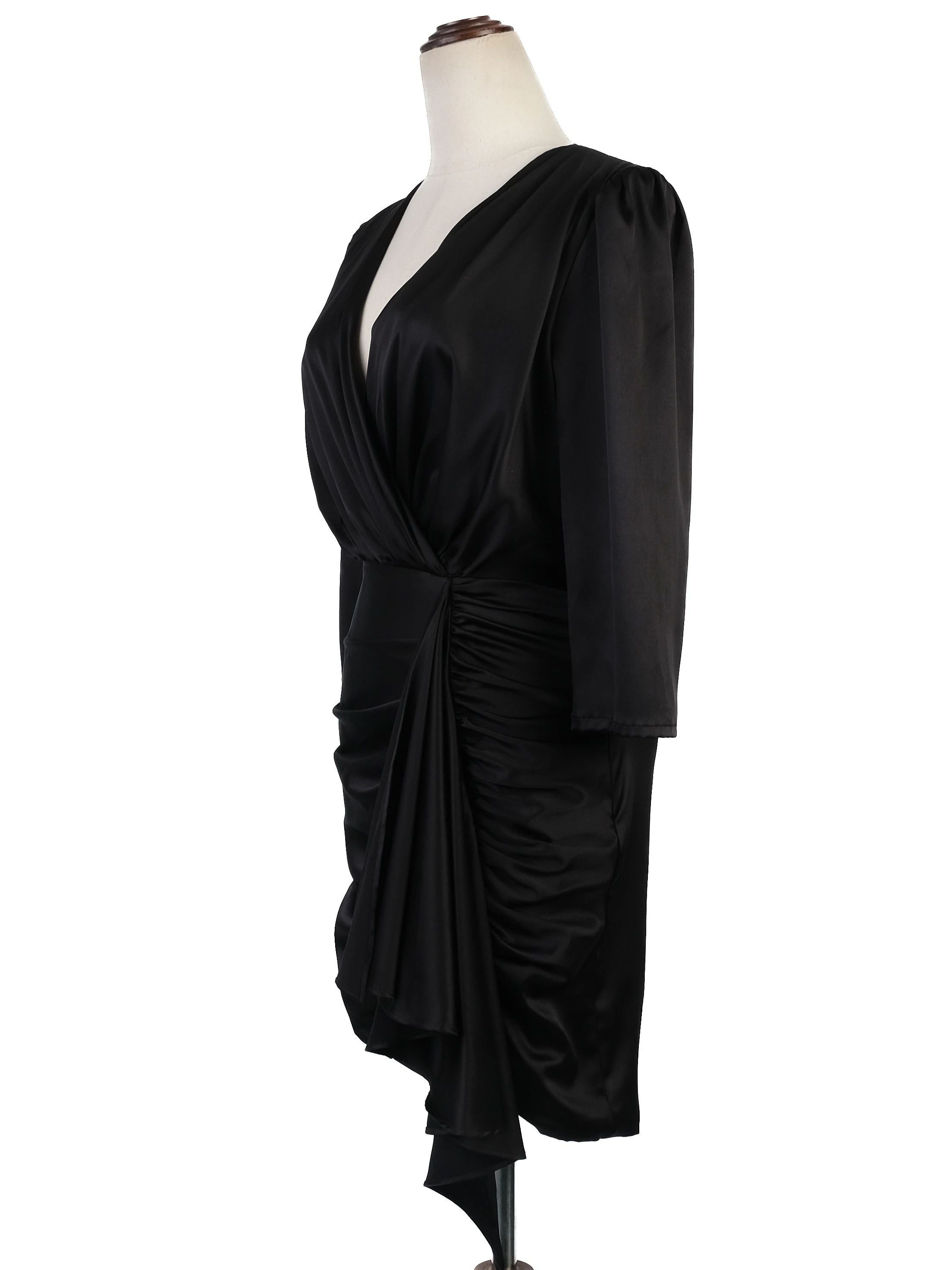 Excellent Flavio Castellani Black Polyester Dress Size M