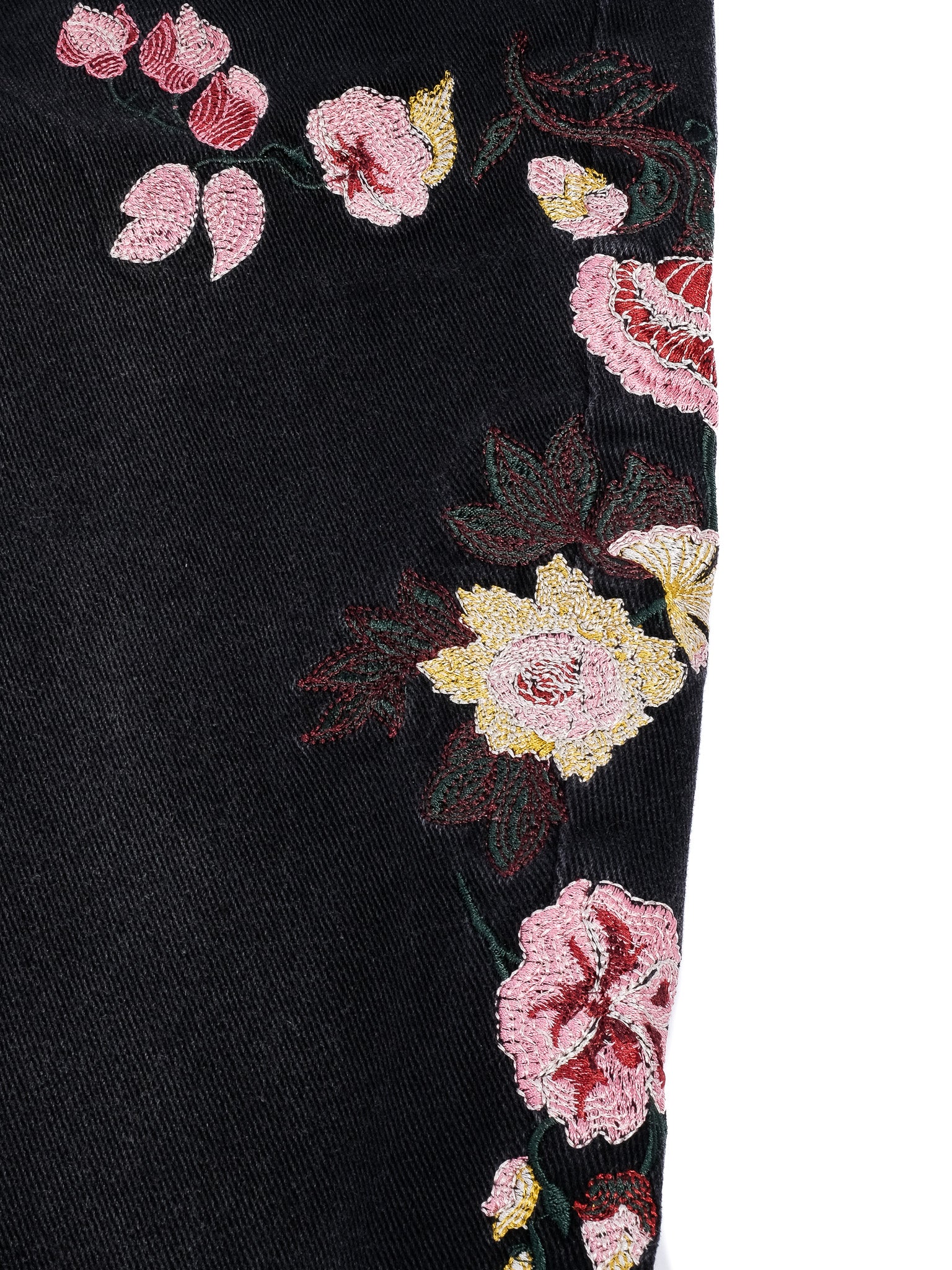 Excellent One X Onetespoon Black Floral Embroidered Jeans Size XS