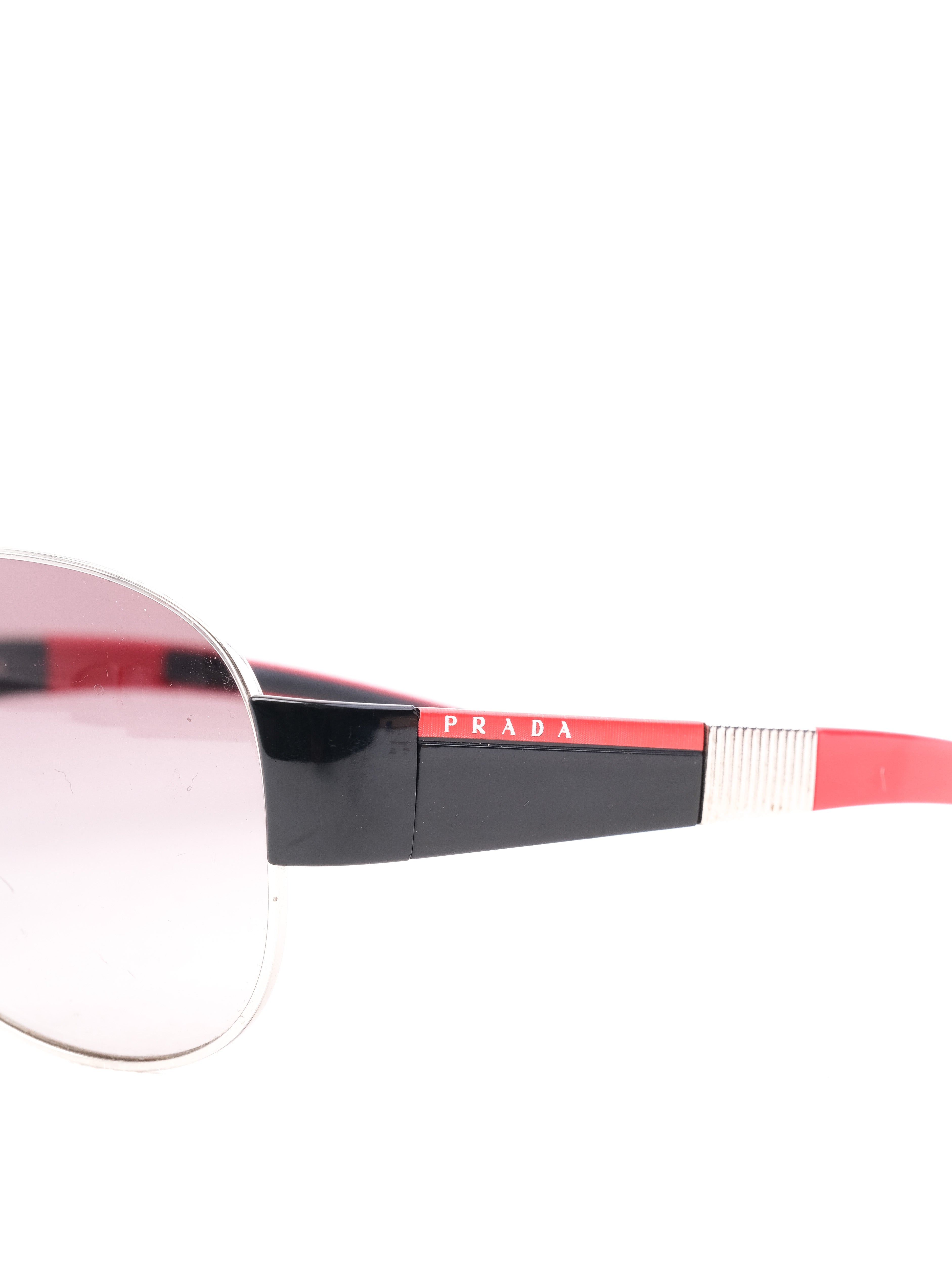 Excellent Prada Sunglasses Black Red Acetate Men’s Tinted Lenses