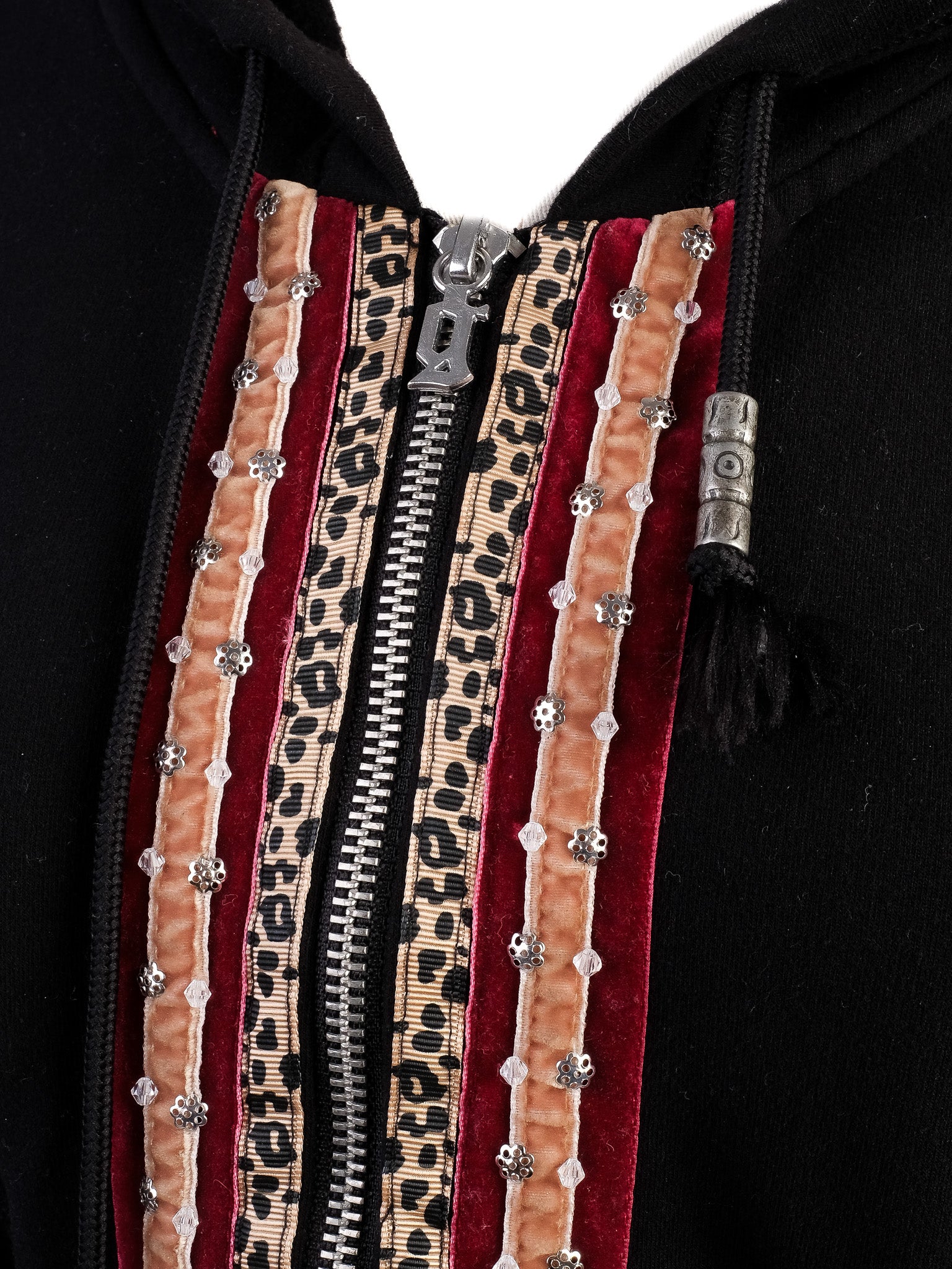 Excellent John Galliano Black Cotton Hoodie Size M with Unique Design