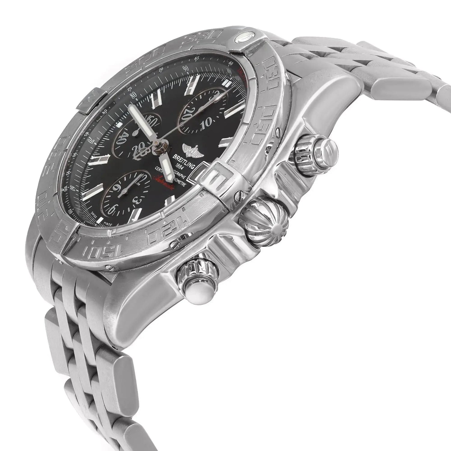Breitling Galactic Chronograph II Steel Black Dial Mens Watch A1336410/M512-379A