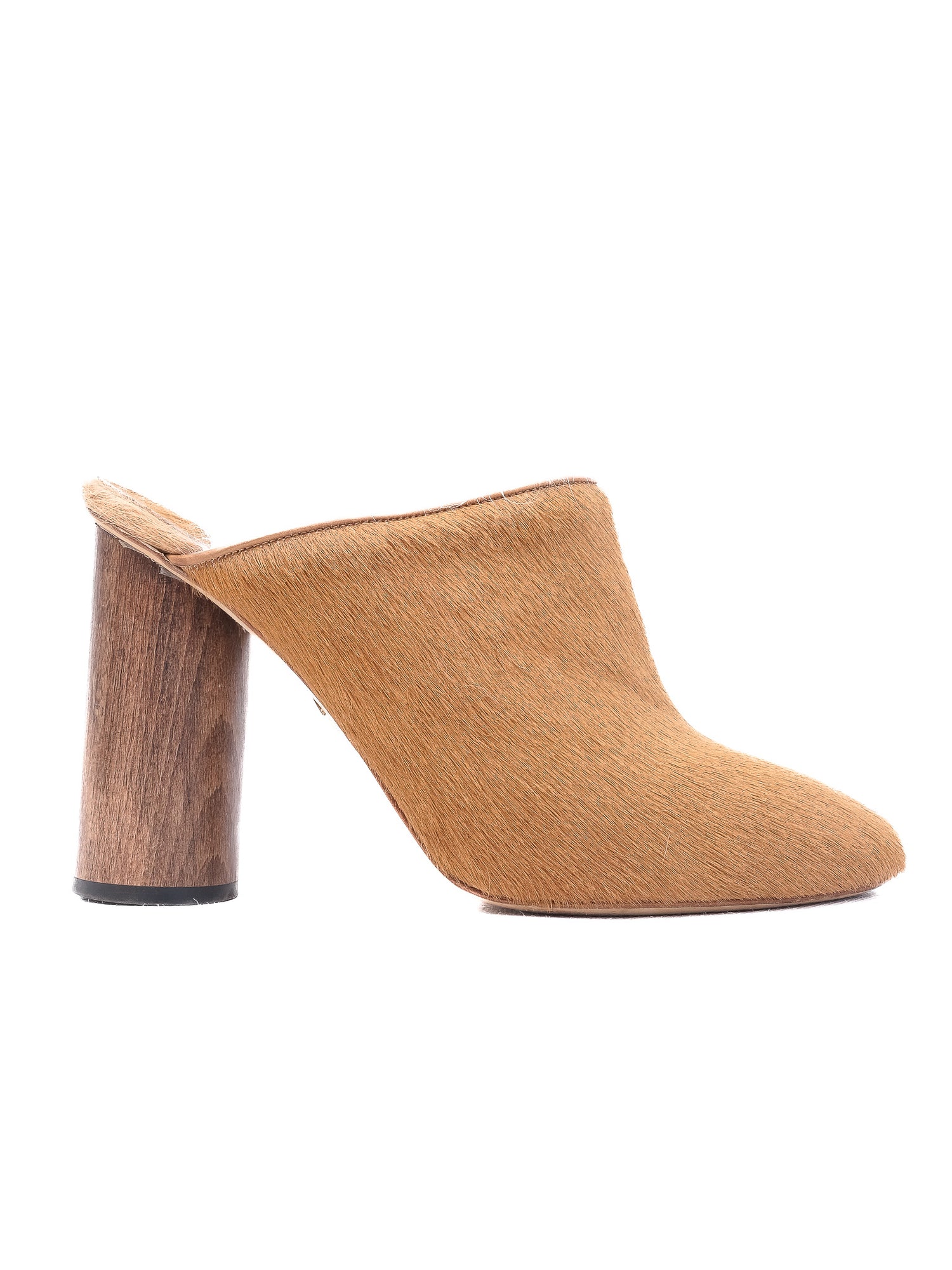 Excellent Brother Vellies Orange Leather High-Heeled Mules Size 41