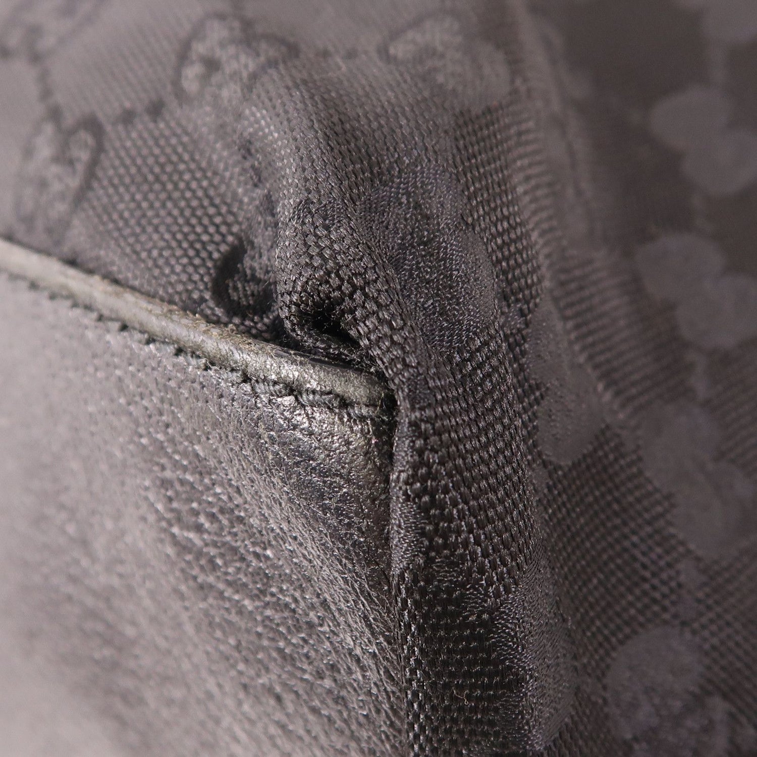 Gucci GG Monogram Web Handle Bucket Tote Black