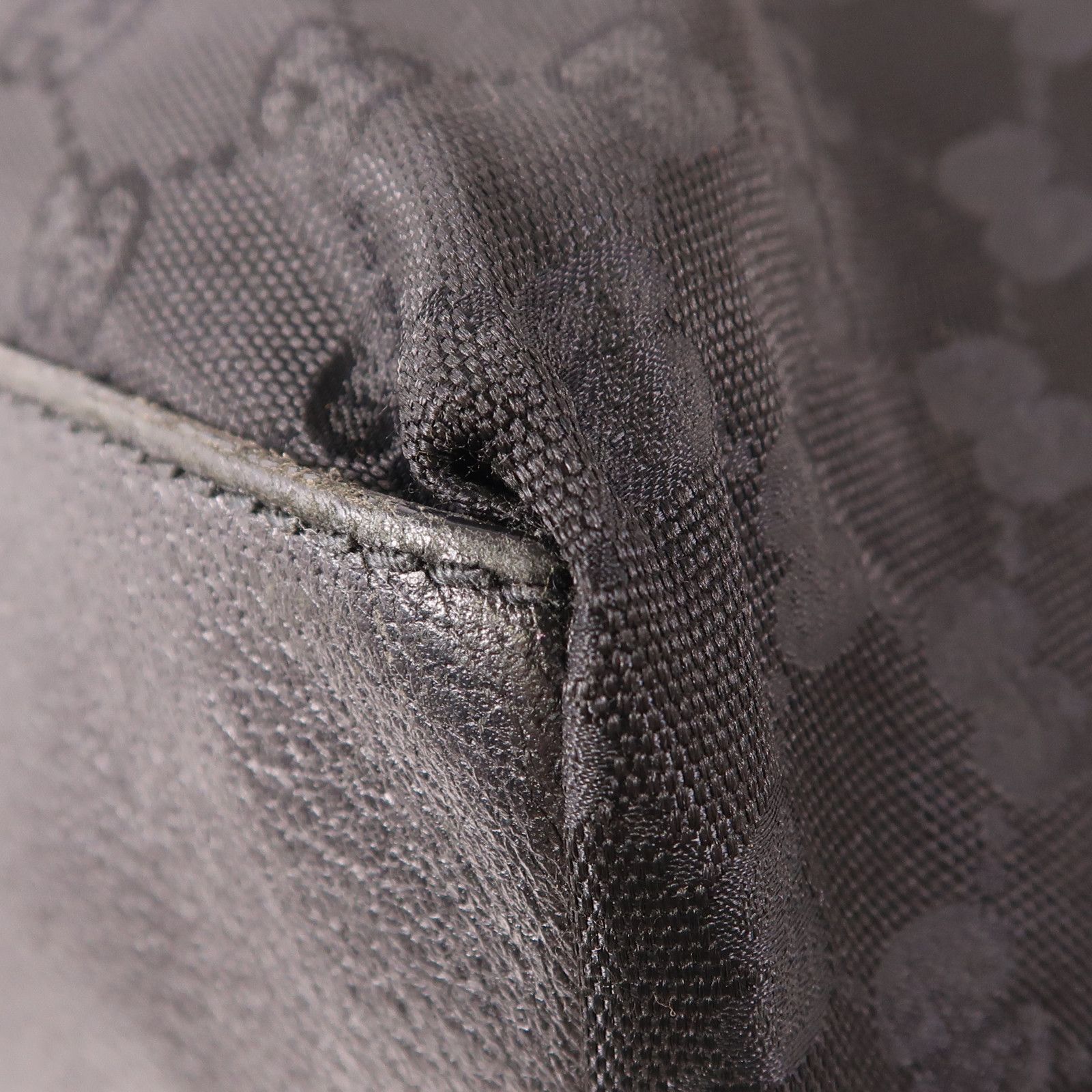 Gucci GG Monogram Web Handle Bucket Tote Black