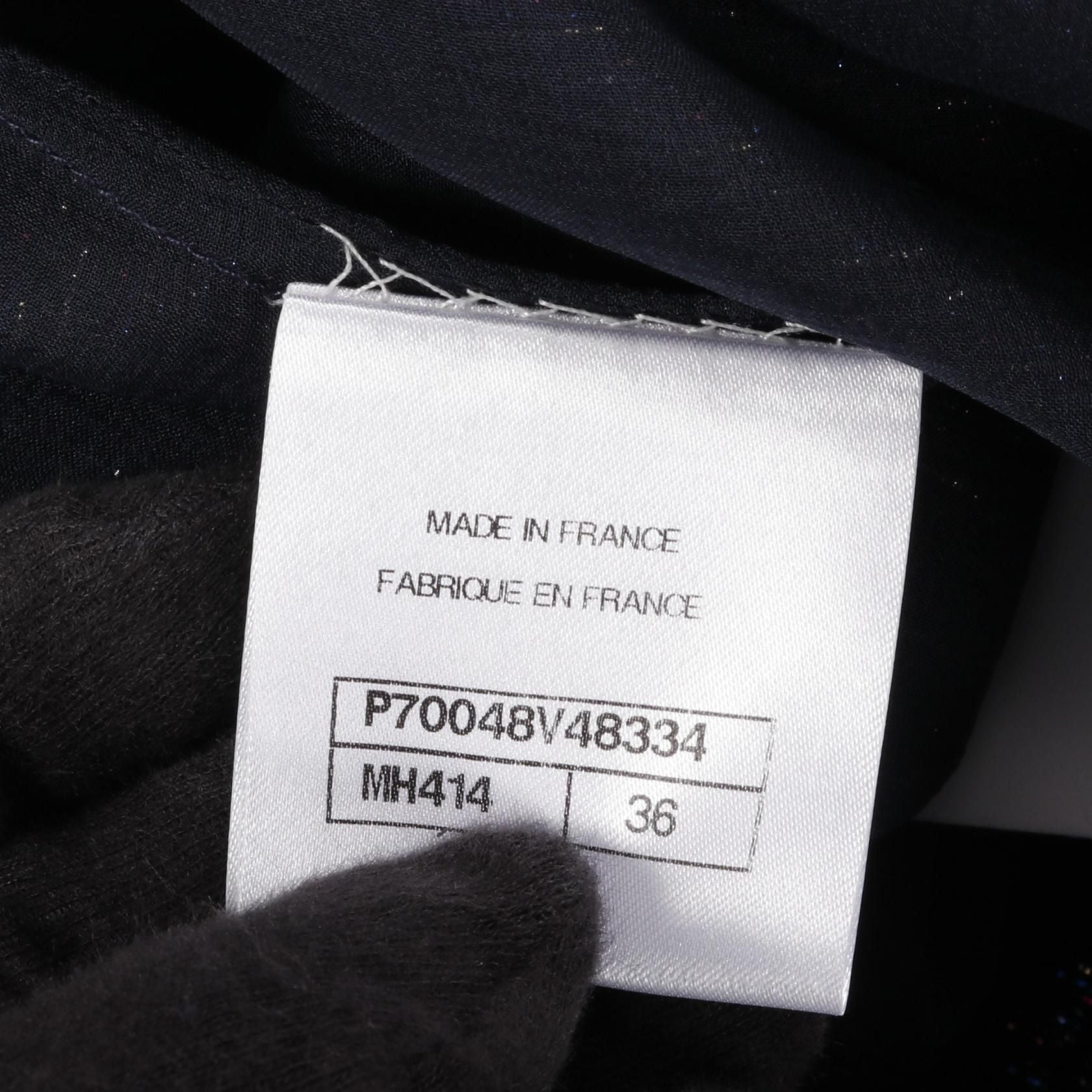 Chanel Black Multicolor Coco Mark Dress Silk P 70048v 48334