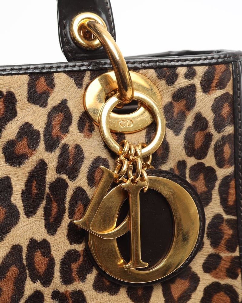 Christian Dior Medium Leopard Lady Dior Bag