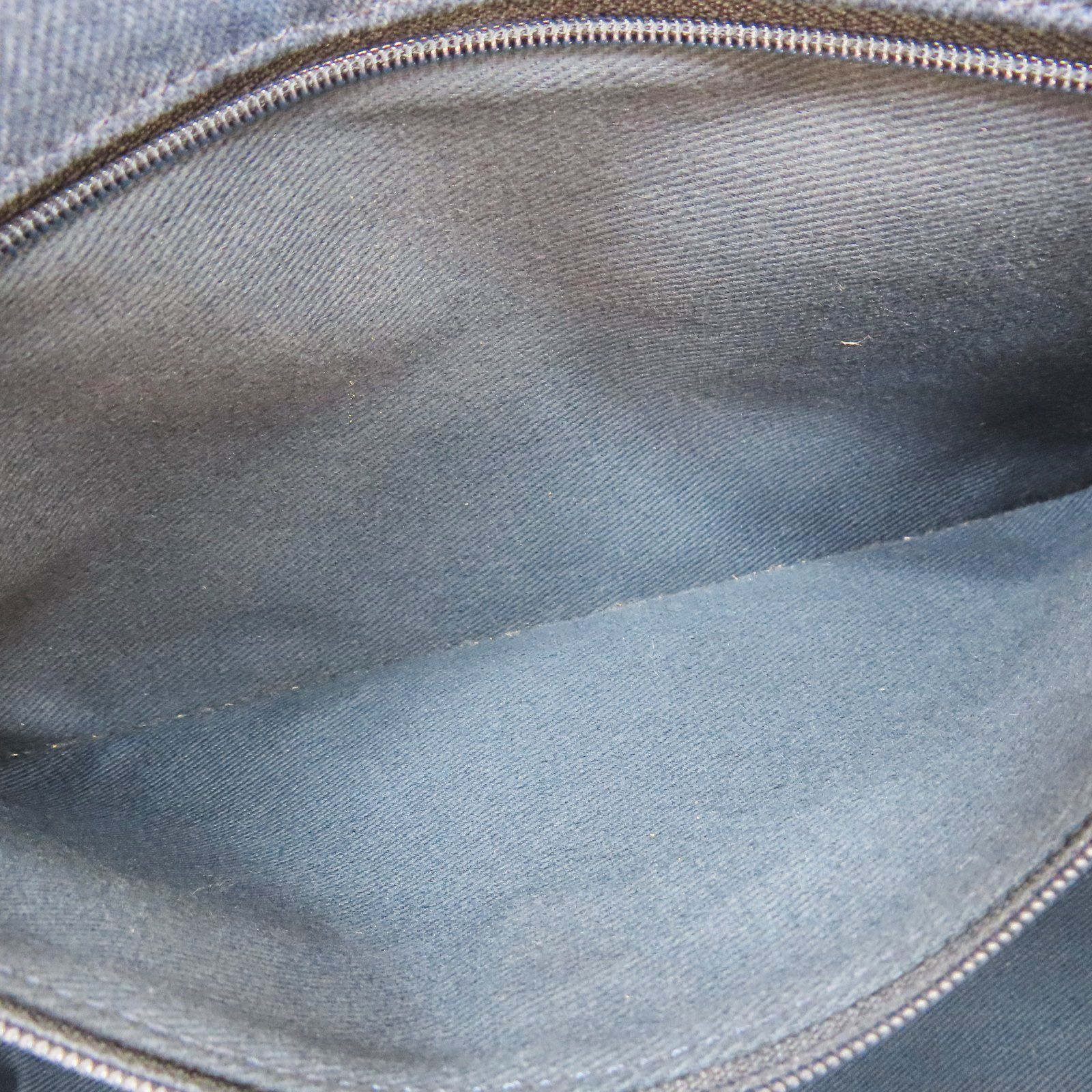 Chanel Coco Shoulder Handbag Blue Chevron Quilted Denim