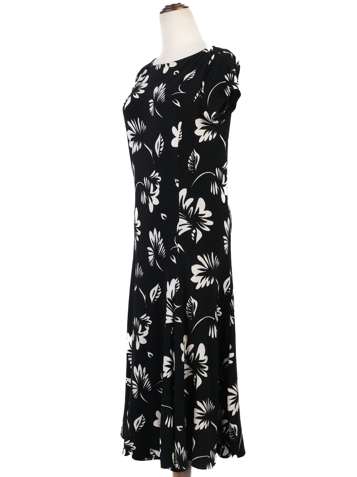 Excellent Ralph Lauren Black Floral Dress Size S Women&