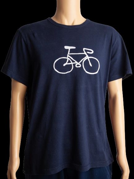 Good French Connection Blue Cotton T-shirt XL Bicycle Design