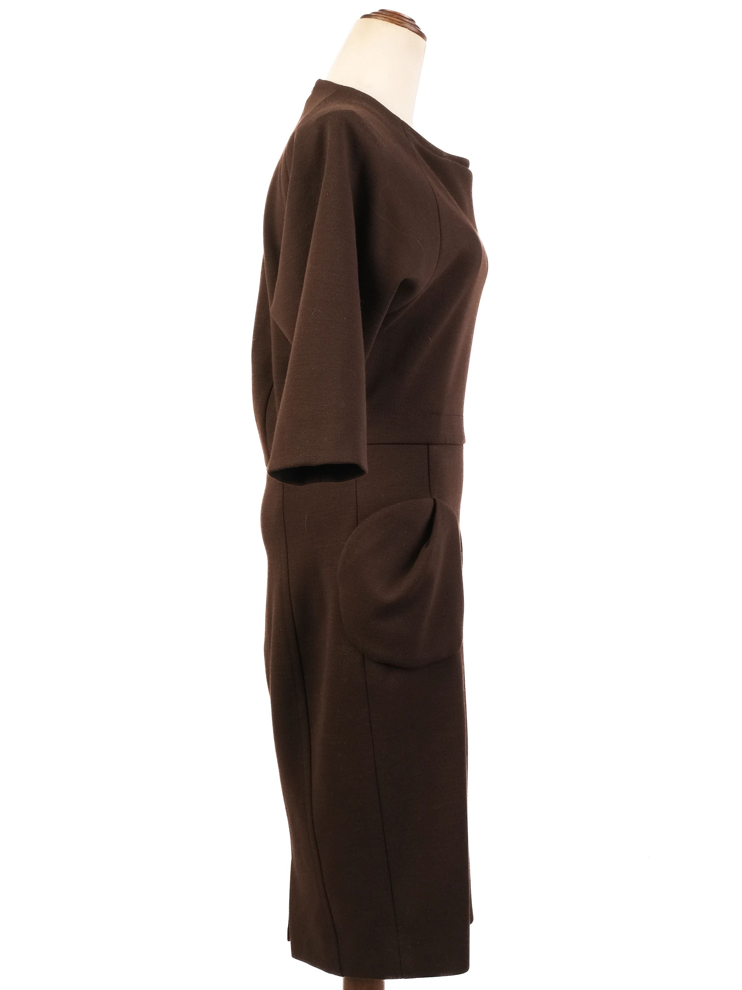 Excellent Marc Jacobs Orange Wool Dress Size S with Pockets