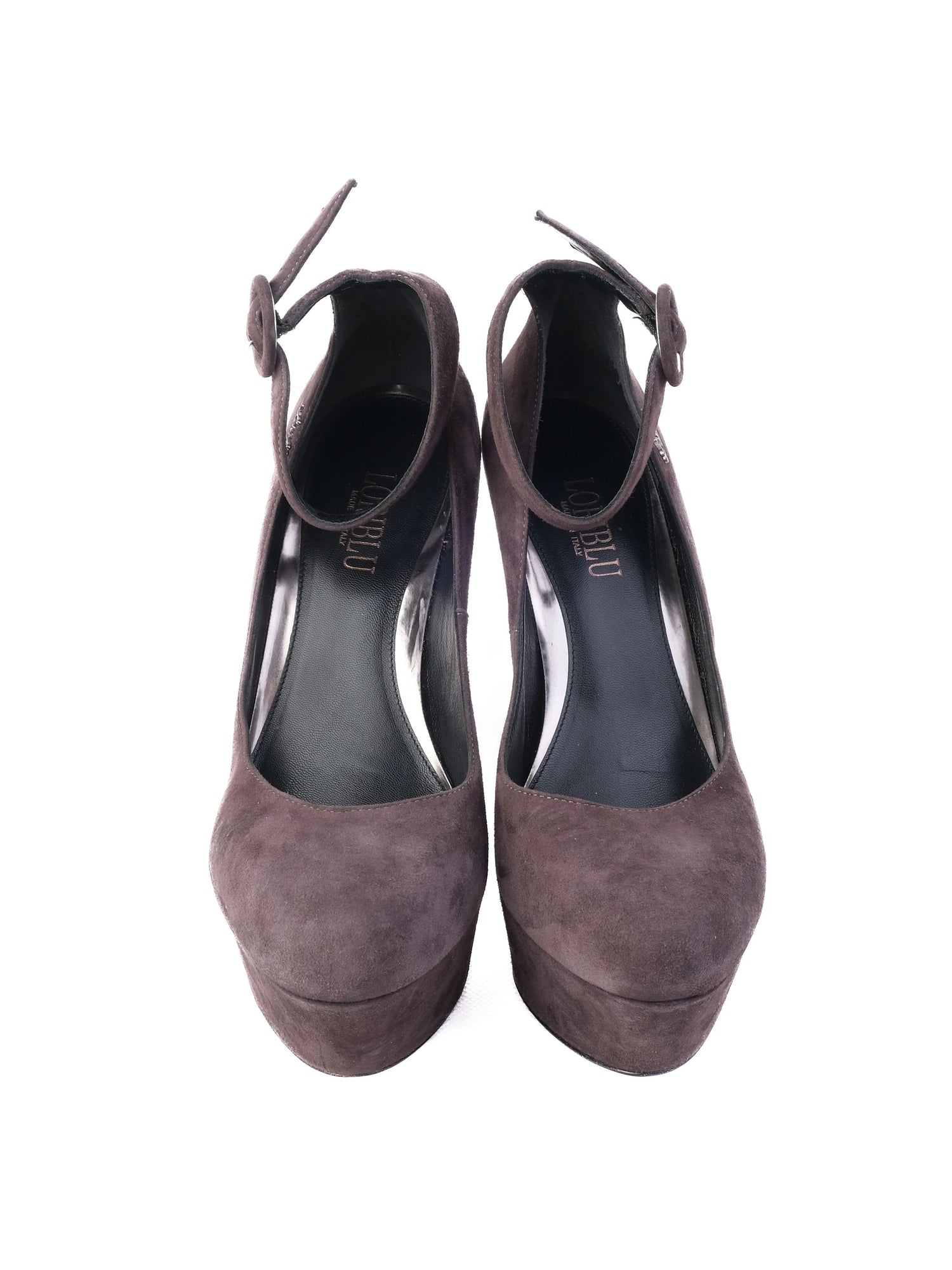 Excellent Easy by Loriblu Gray Leather High-Heeled Pump Size 39