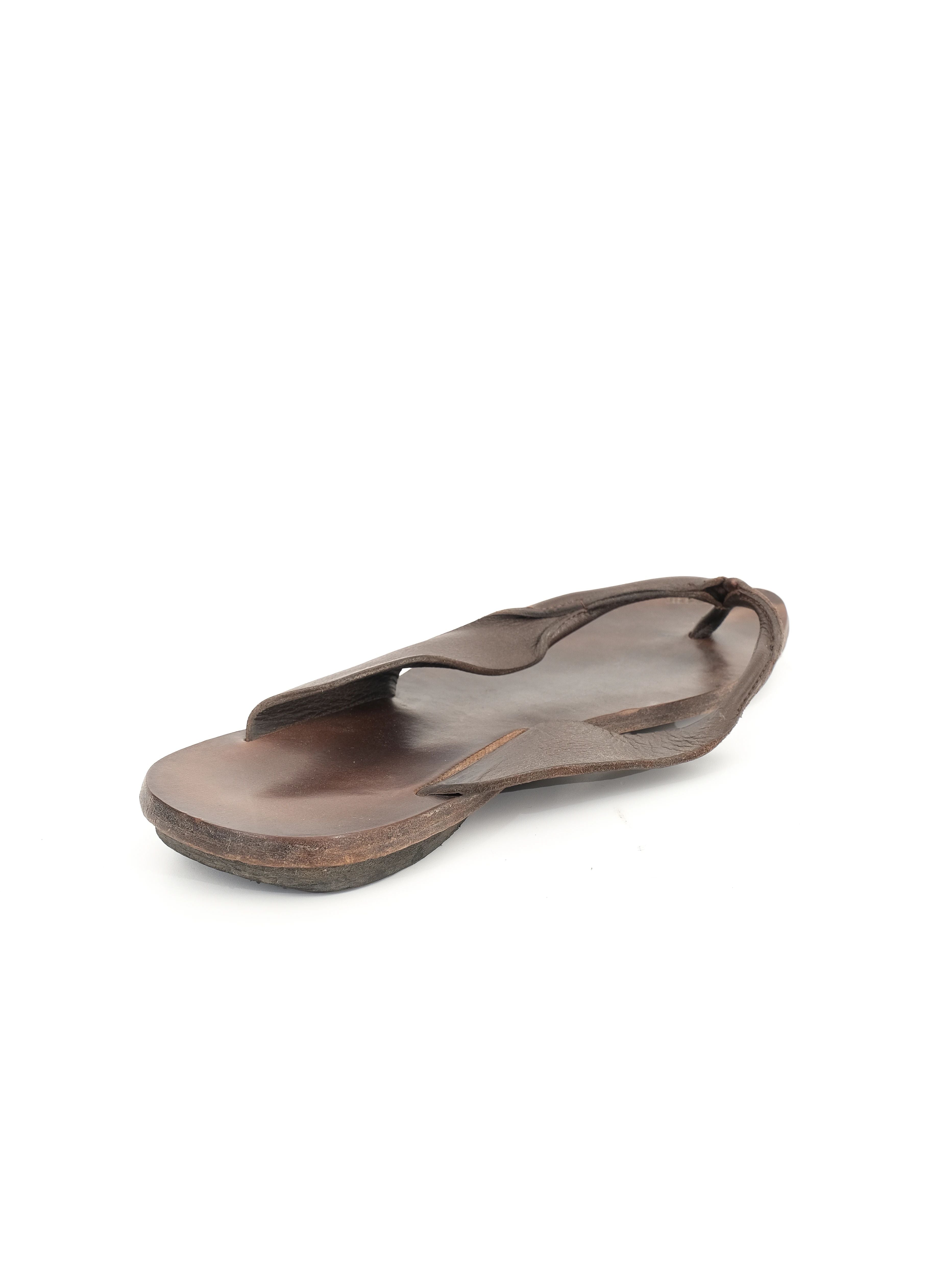 Excellent Jil Sander Orange Leather Flip-Flop Sandals Size 45