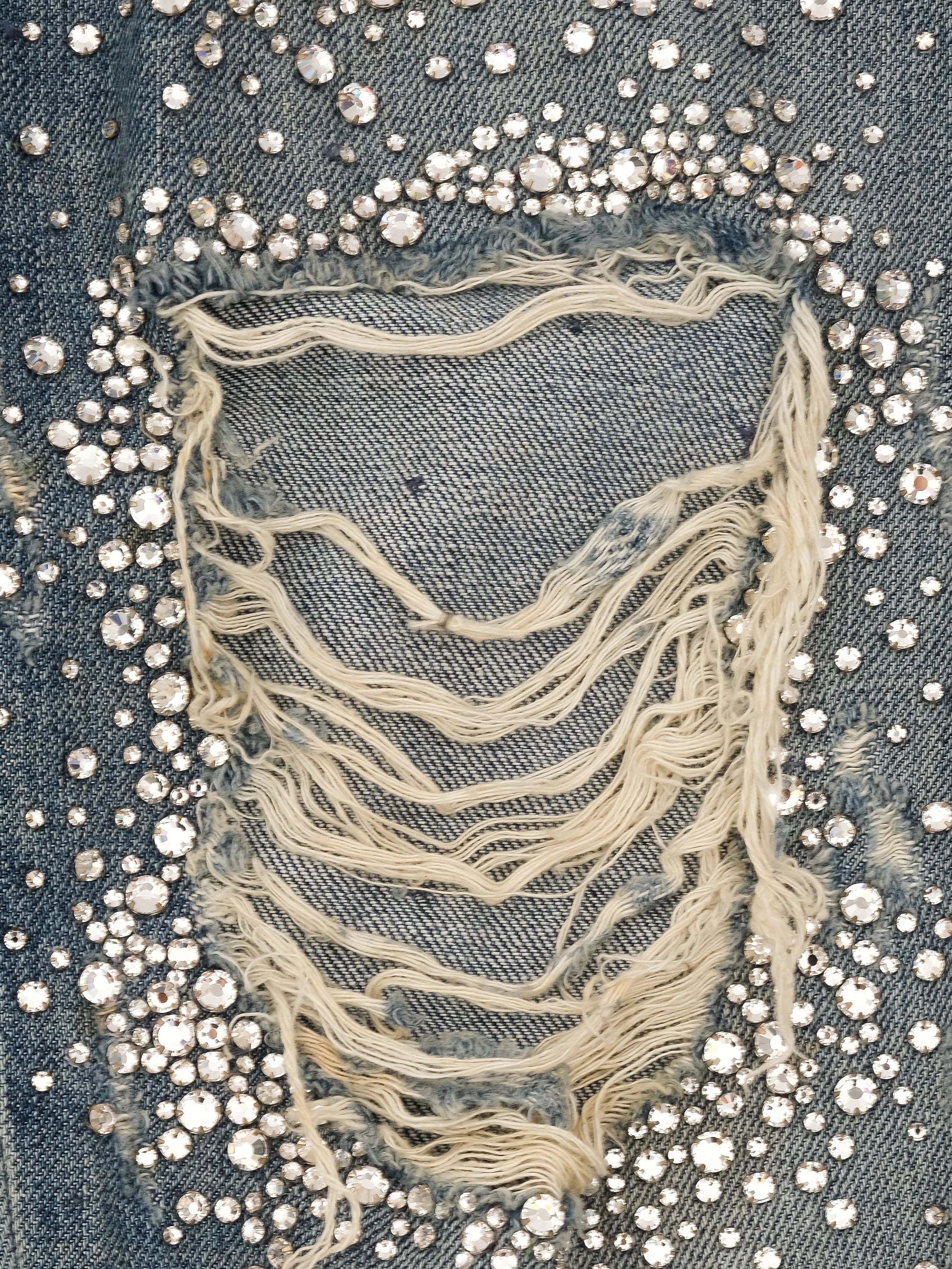 Excellent Dolce Gabbana Blue Cotton Distressed Jeans Size S