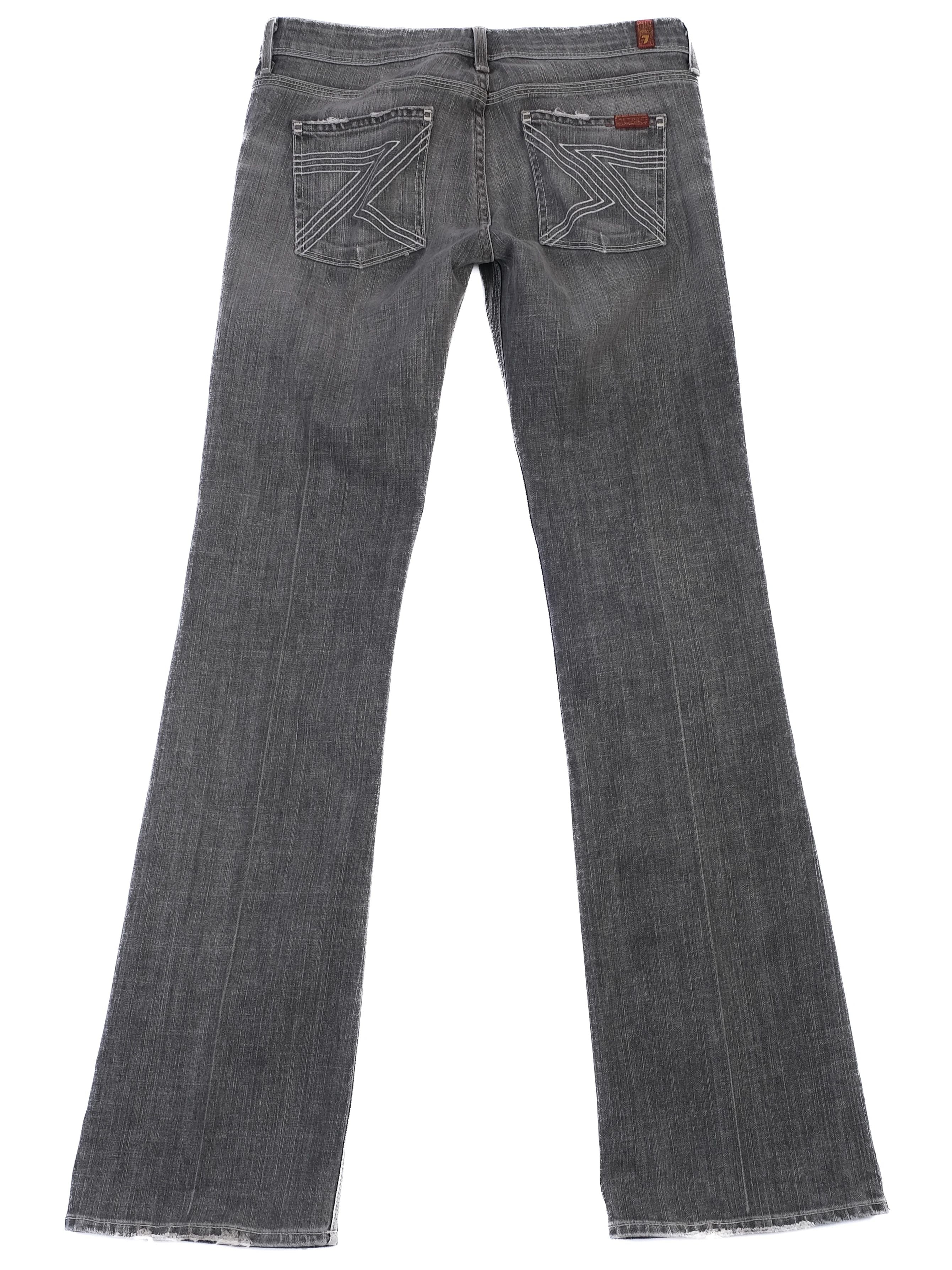Excellent 7 For All Mankind Gray Flared Denim Jeans Size M