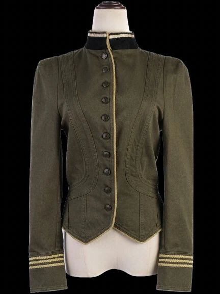 Excellent Zadig&Voltaire Olive Green Military-Style Jacket Size S