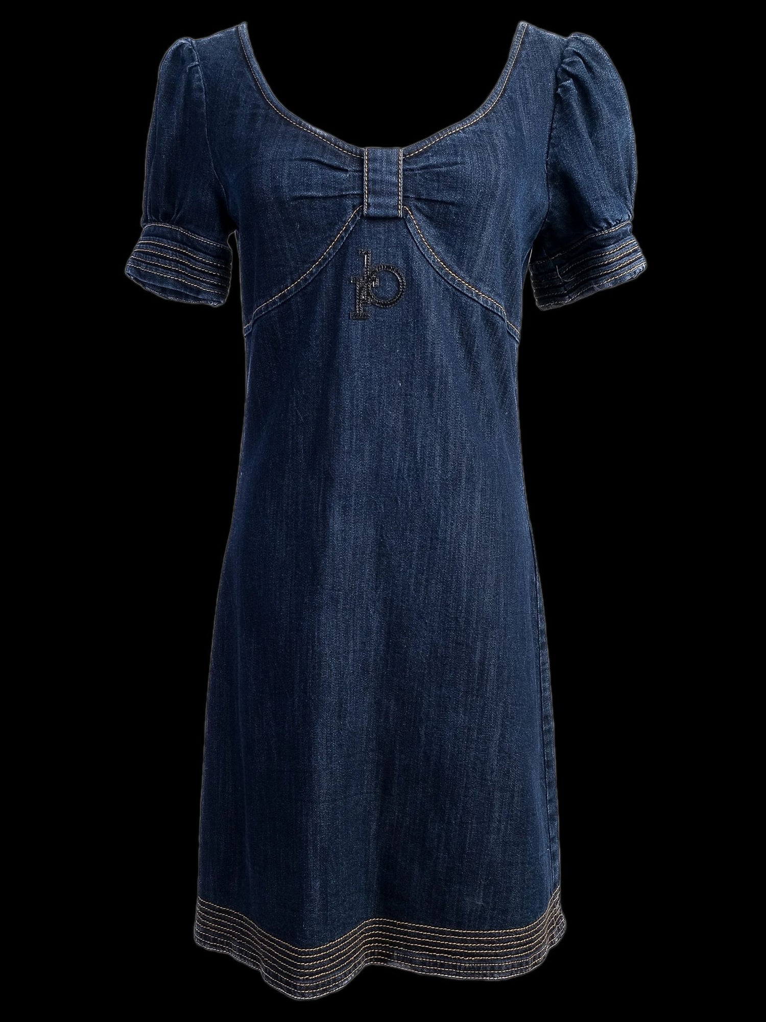 Excellent Roccobarocco Denim Dress Blue Cotton Size N/A