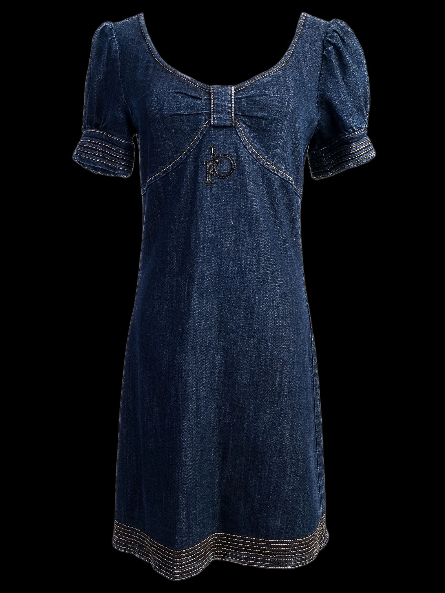 Excellent Roccobarocco Denim Dress Blue Cotton Size N/A