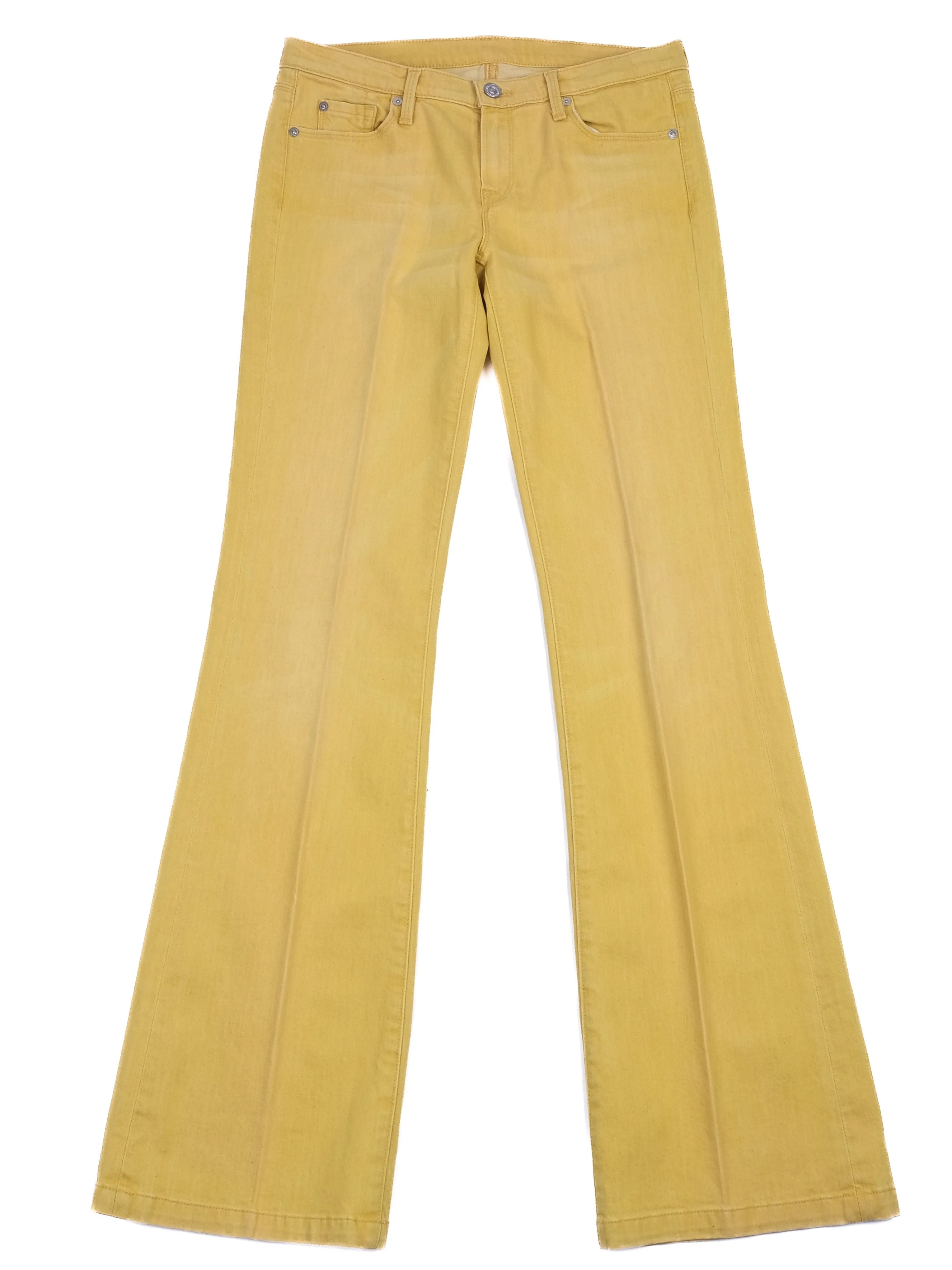 Excellent 7 For All Mankind Yellow Flared Jeans Size M Women