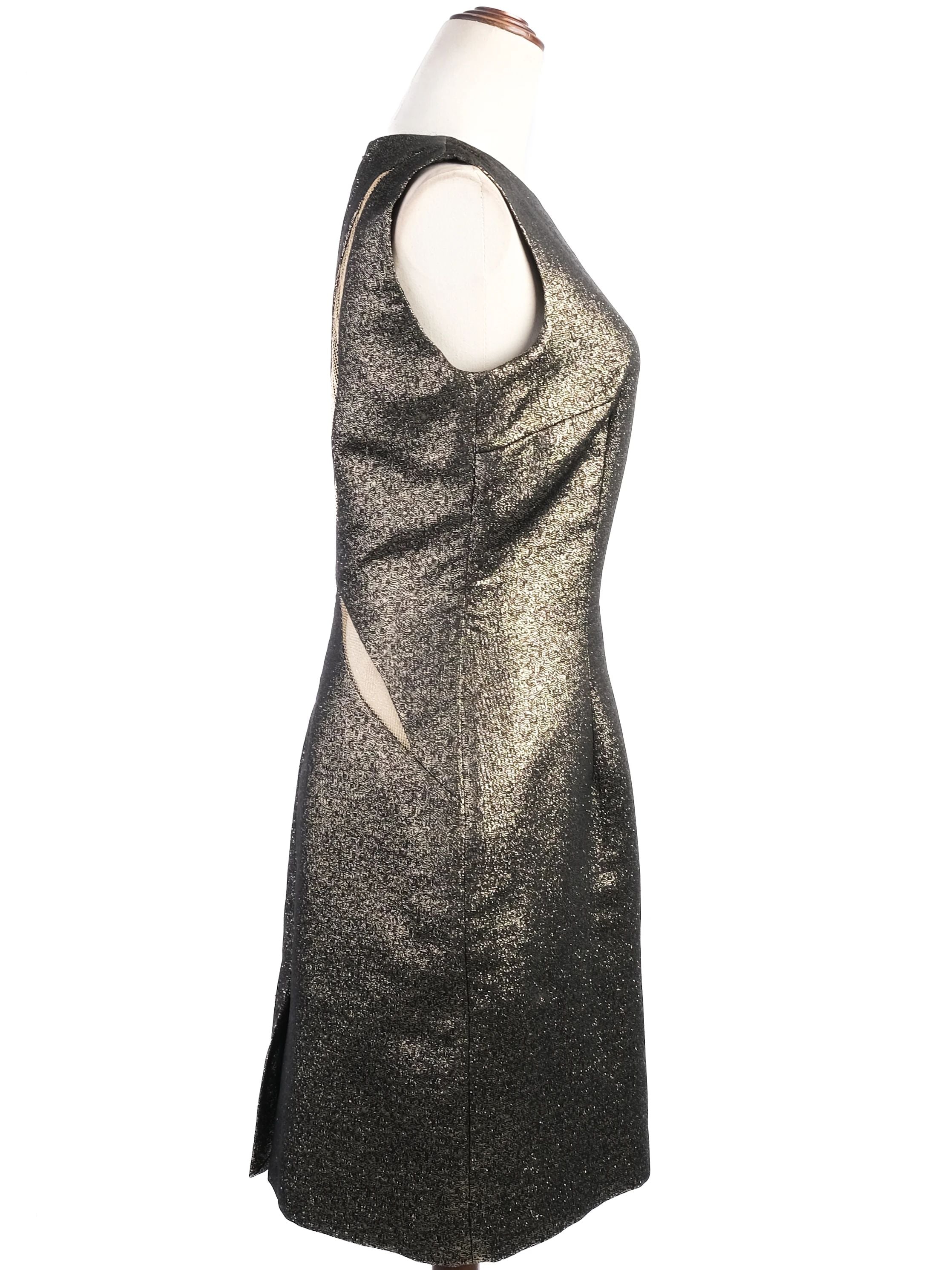 Excellent Roberto Cavalli Yellow Wool Sleeveless Dress Size L