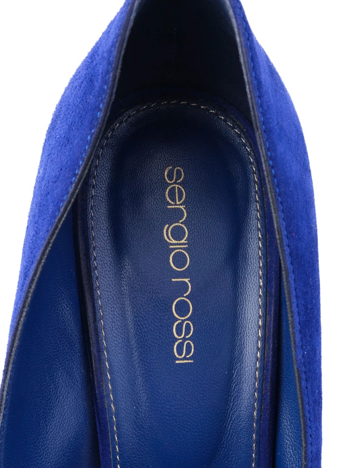 Excellent Sergio Rossi Blue Genuine Suede High-Heeled Shoes Size 39
