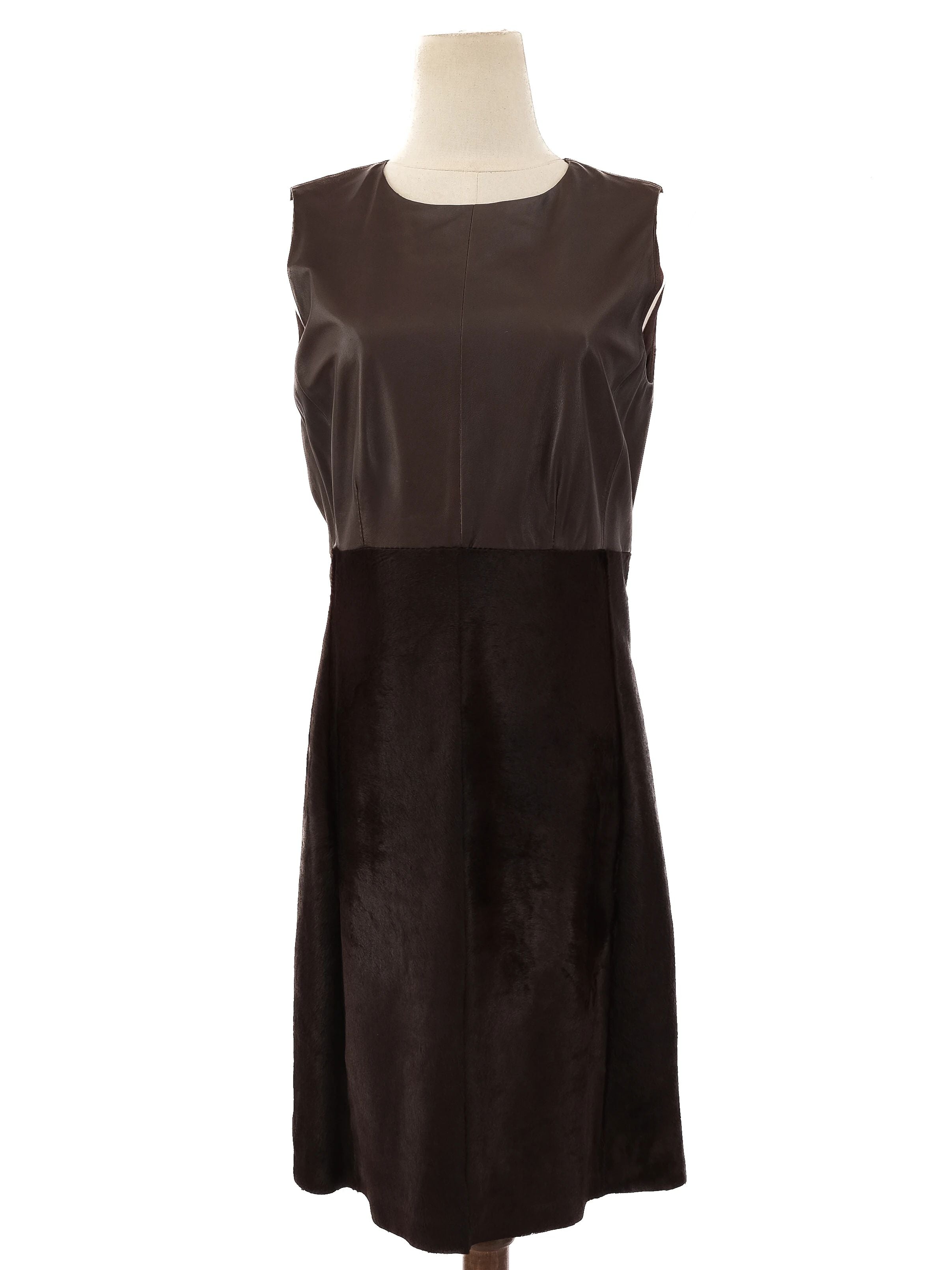 Max Mara Excellent Condition Orange Leather Dress Size L