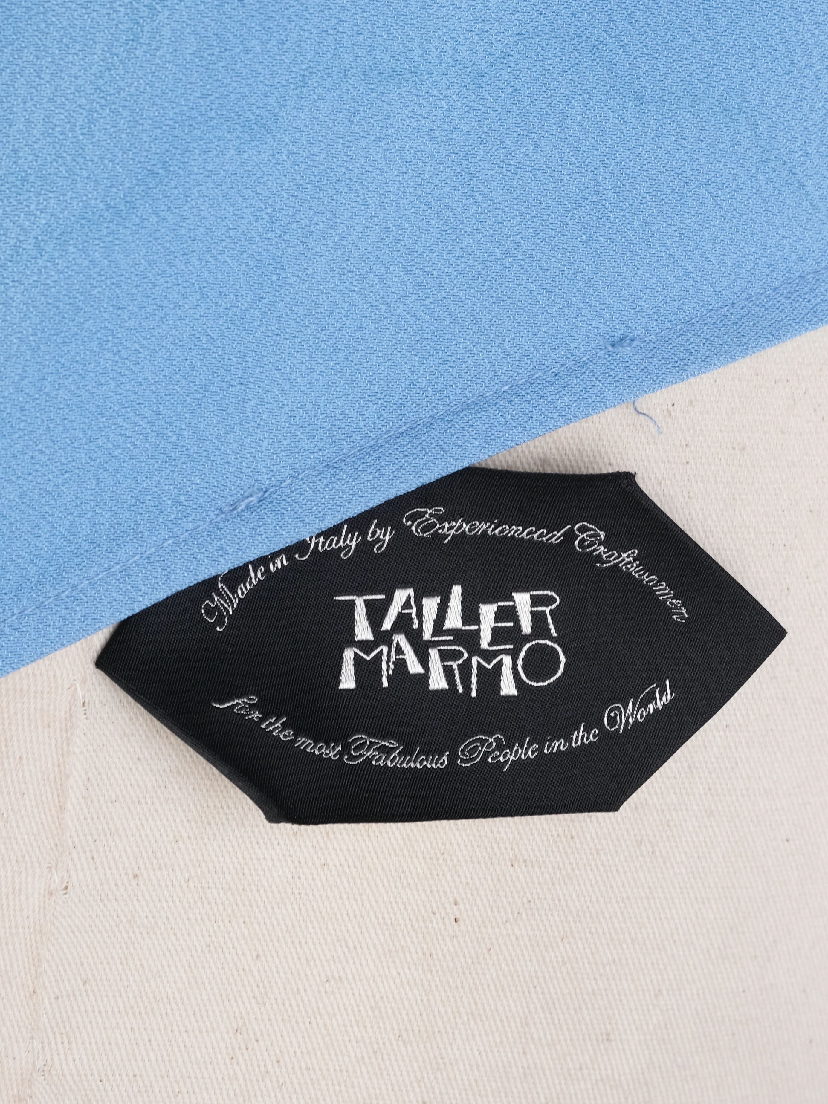 Excellent Taller Marmo Blue Poncho Cape with Feathered Trim XL