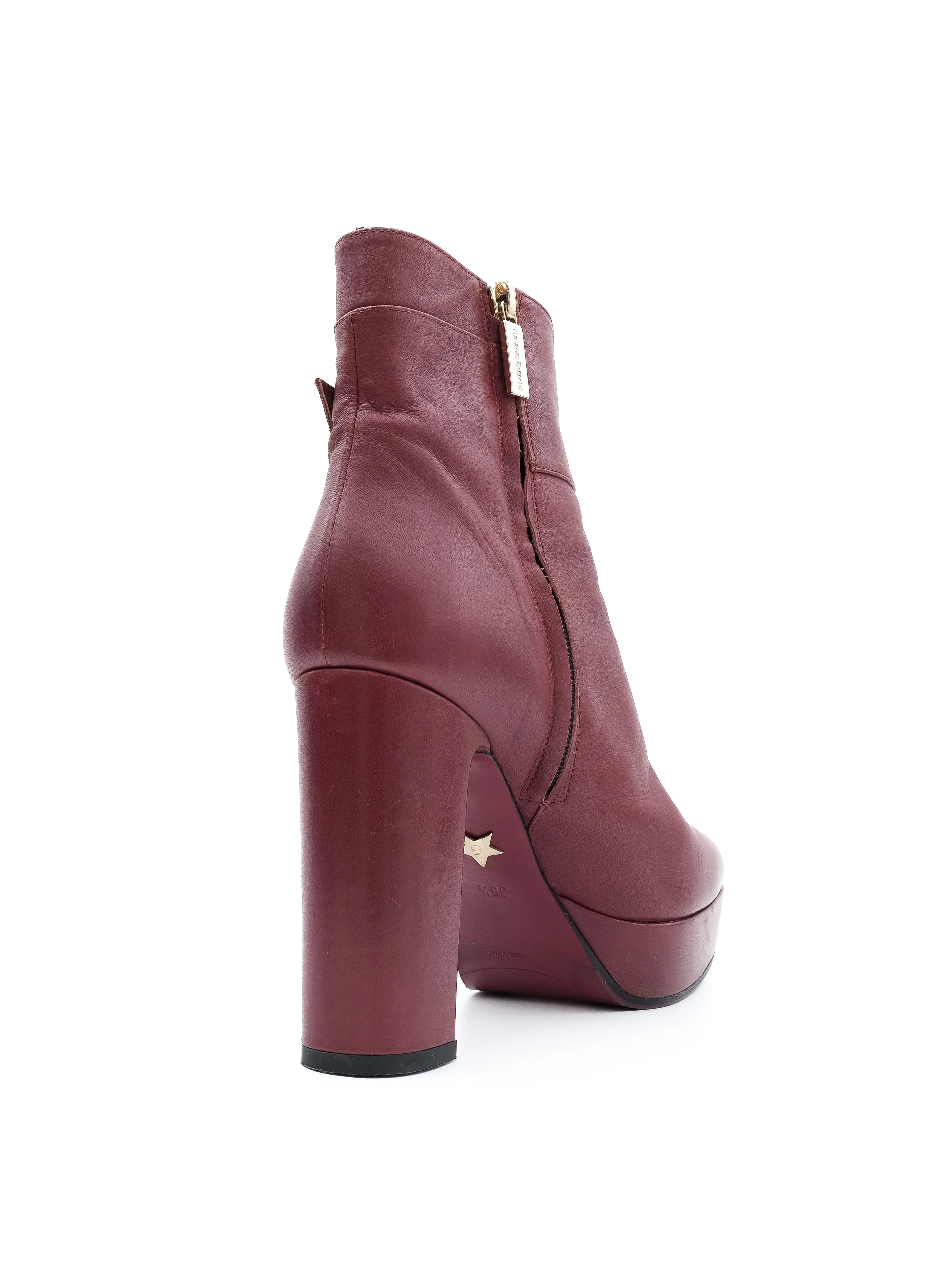 Good Giorgio Fabiani Red Leather High-Heeled Ankle Boots