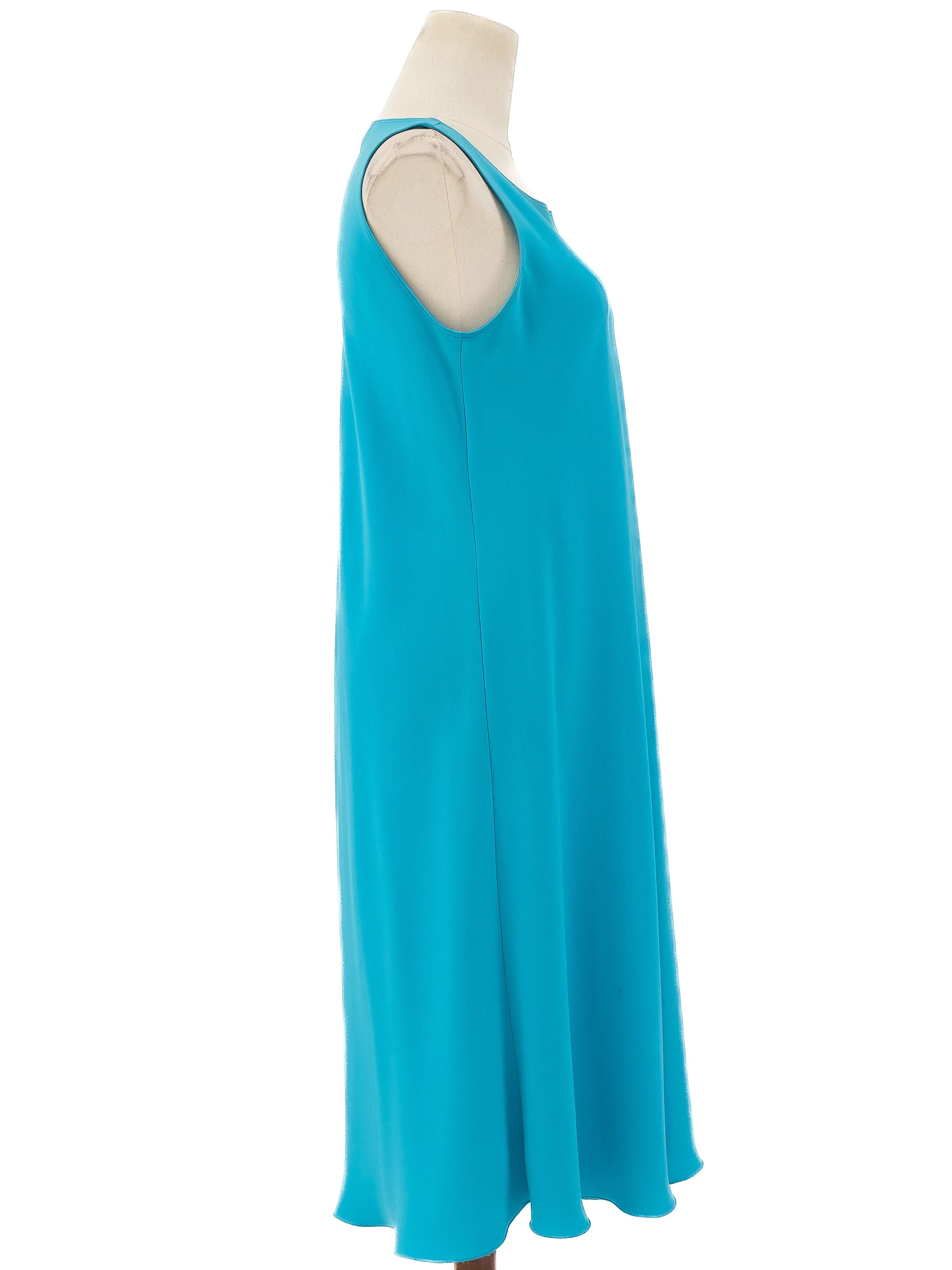 Excellent Max Mara Turquoise Sleeveless Dress XL Triacetate