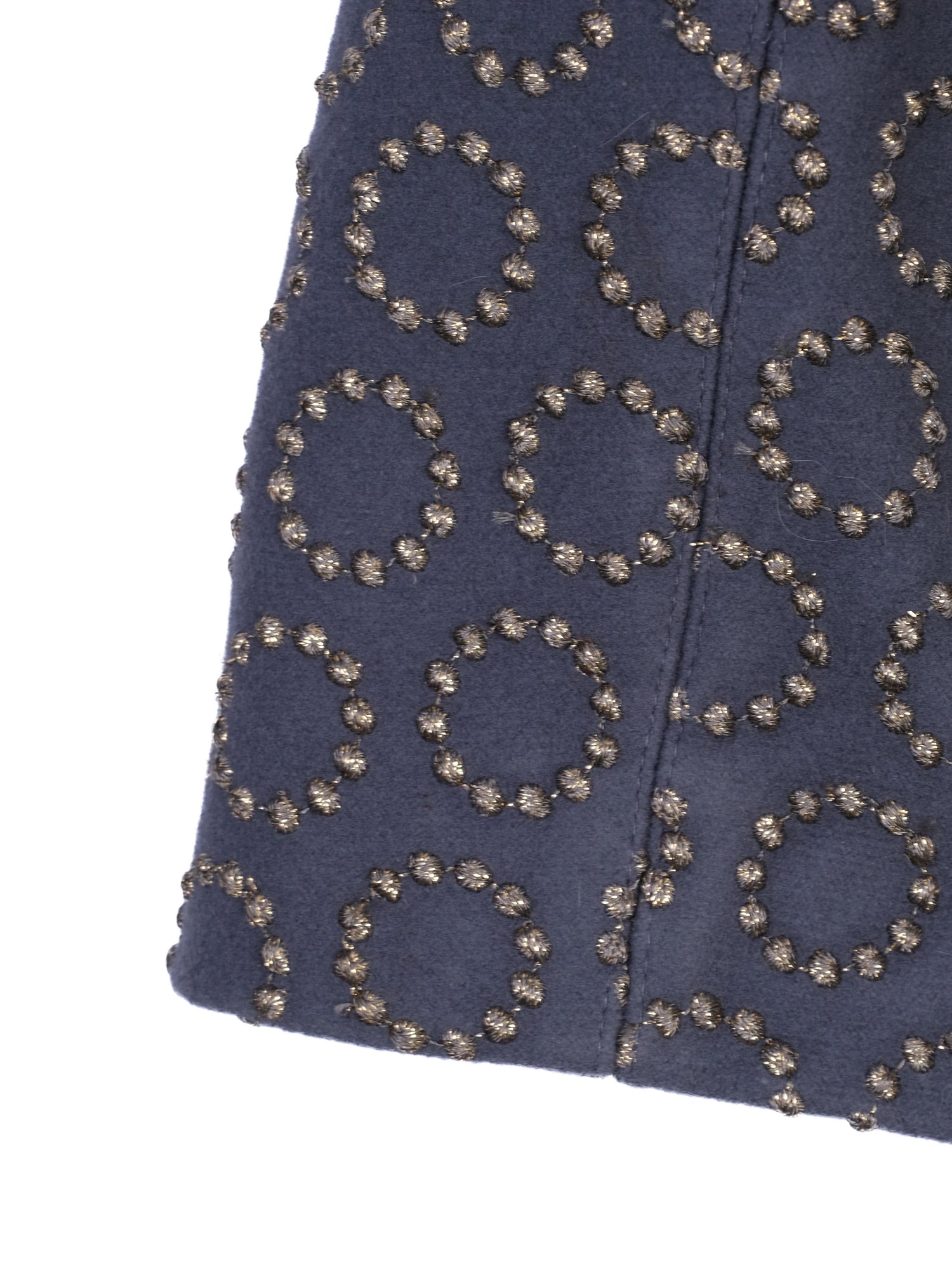 Excellent Alaia Sleeveless Dress Dark Blue Embroidered Wool Size N/A